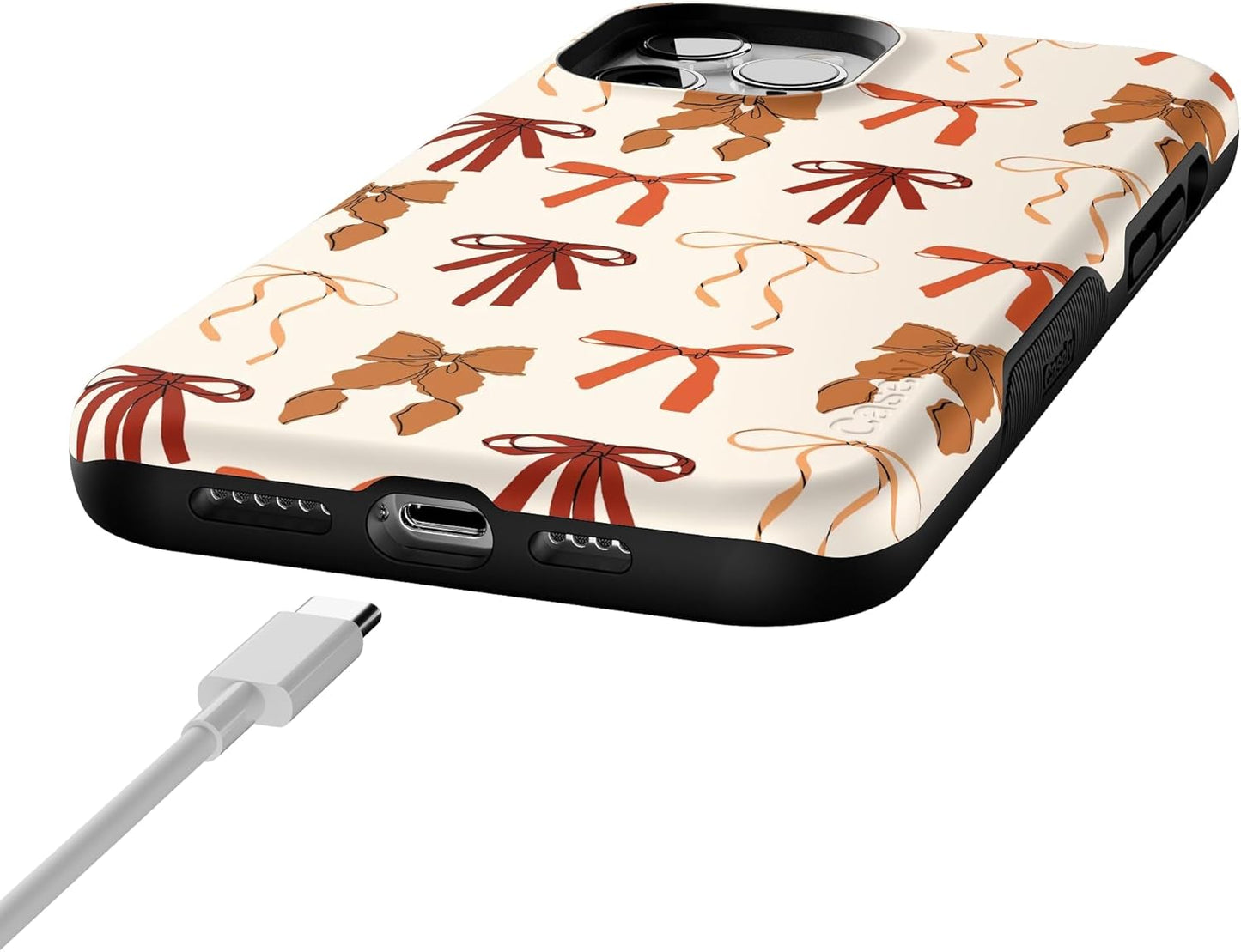 Casely 12 iPhone Pro Max Case | Fall Girlie | Pumpkin Spice Bows | Bold Protective Design | MagSafe Compatible Design