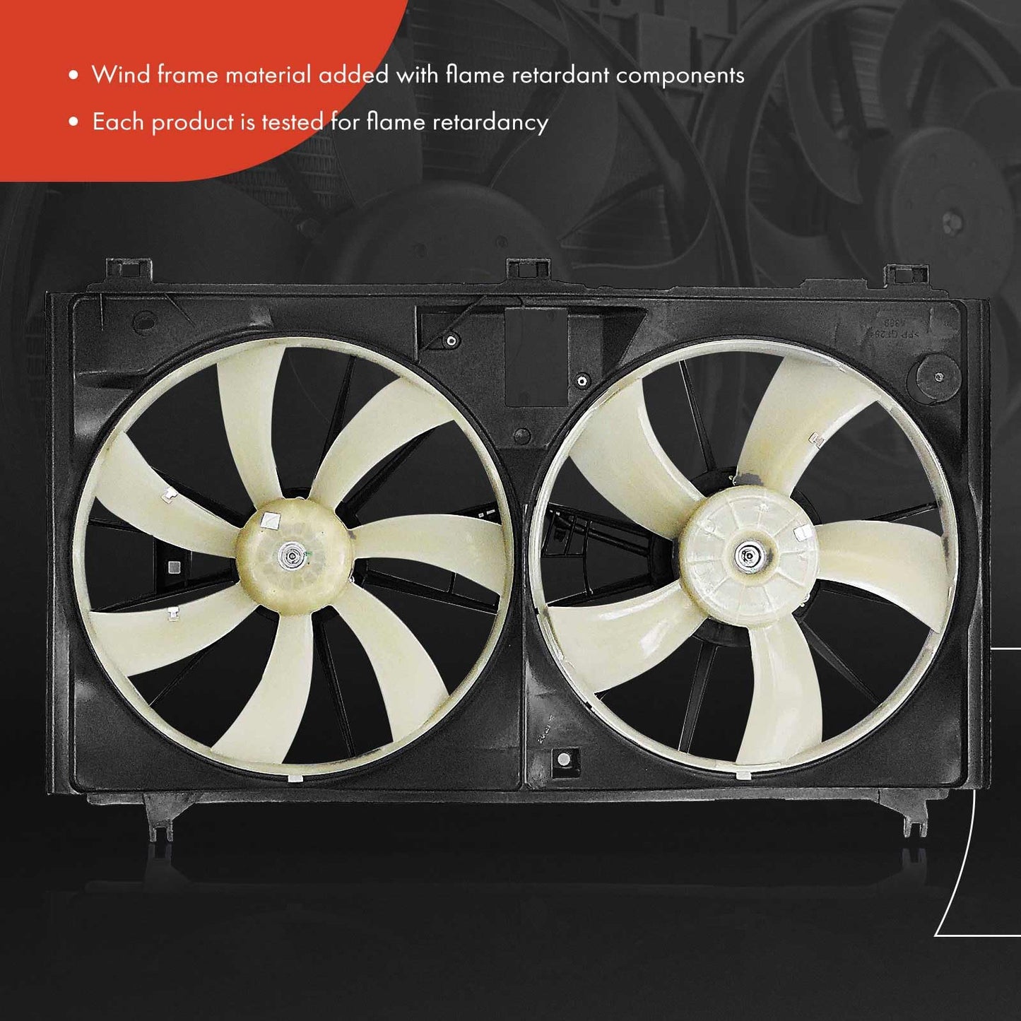 A-Premium Engine Radiator Cooling Fan Assembly Compatible with Select Lexus Models - GS350 2007 2008 2009 2010 2011 - Replace# 1636331070, 1671131240