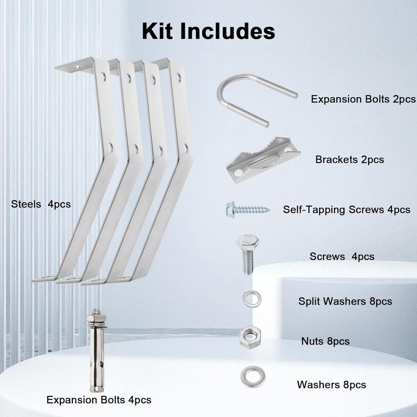 10 Inch (2-Leg 2-Leg) XRDS-RF Antenna Wall Mount Heavy-Duty Stand Off Wall Mast Mount Windproof Mounting Bracket for TV