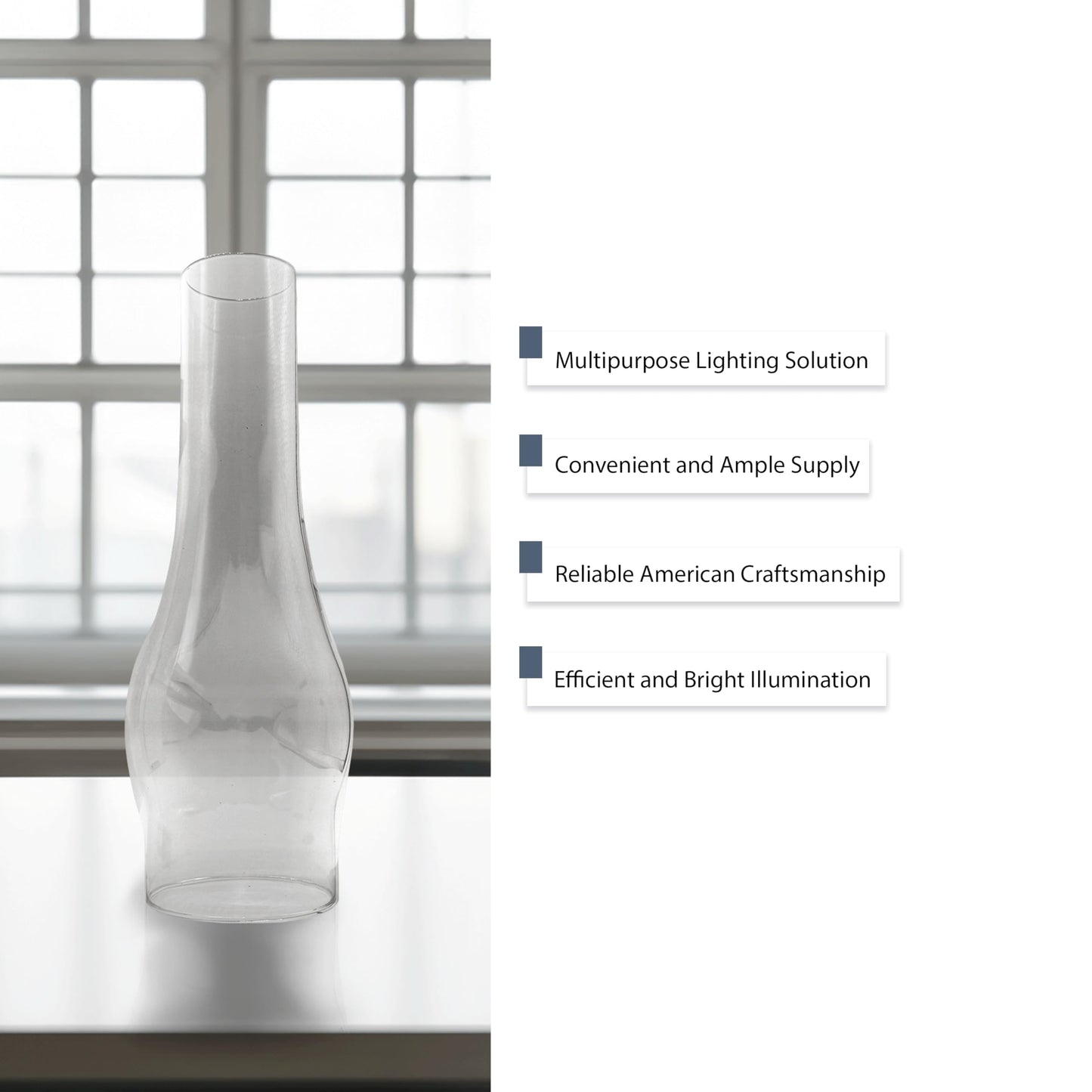 LIGHT OF MINE Slim Oil Lamp Replacement Chimney, 3inx10in, Clear Glass, Model PARE-CHIMN