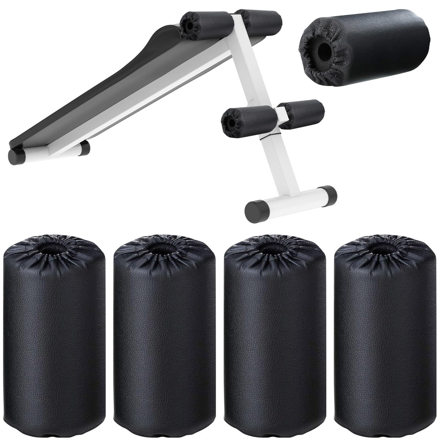 Hollowfly 4 Pcs Foam Foot Pads Foam Roller Pad Replacement for Weight Bench Inversion Table and Gym Exercise Equipments(8 x 3.5 x 0.8 Inches)