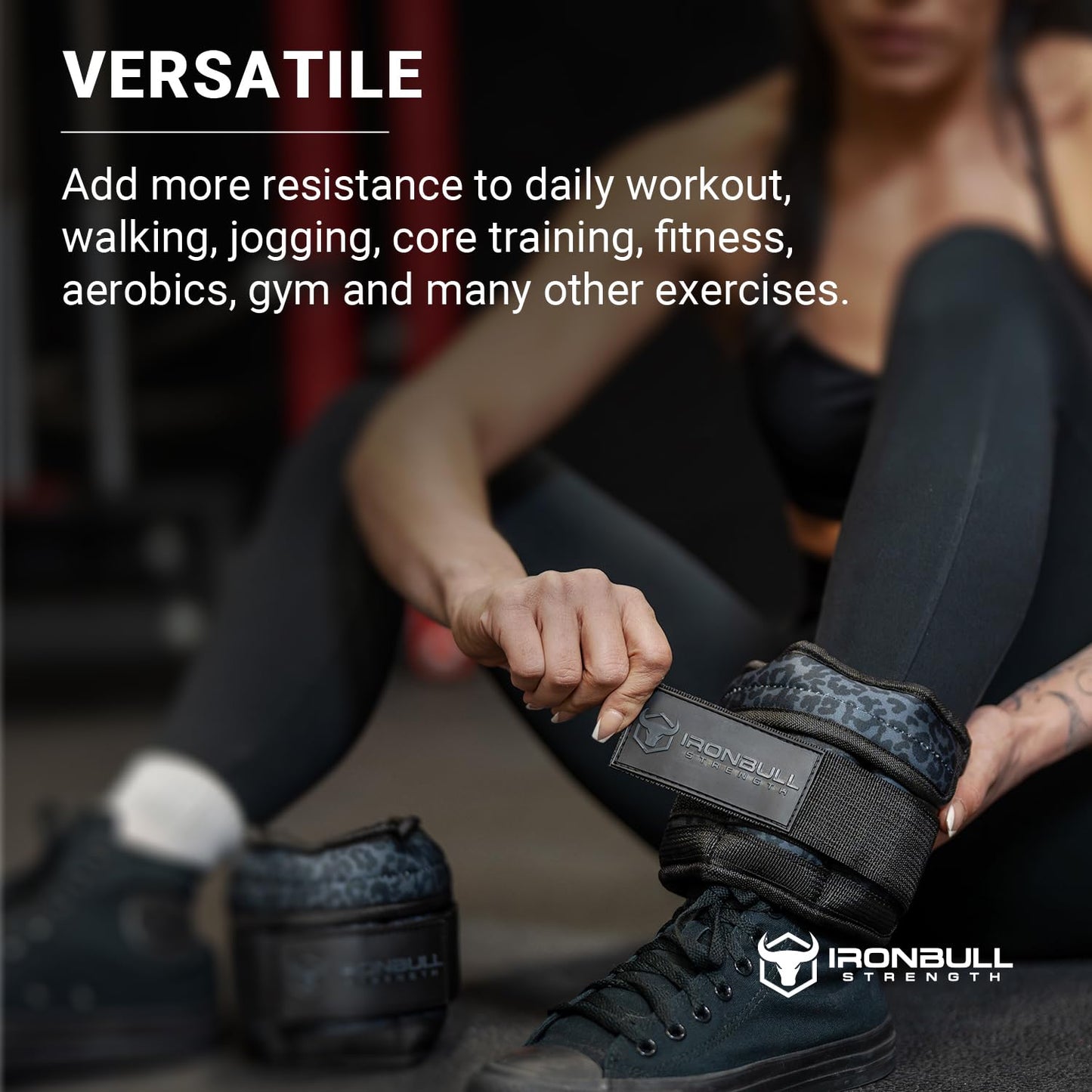 Adjustable Ankle Weights (Pair) - Weighted Ankle Weight for Walking, Gym and Exercise - 2, 4, 6, 8, 10 LB Leg Weight with Straps for Women and Men (Black)