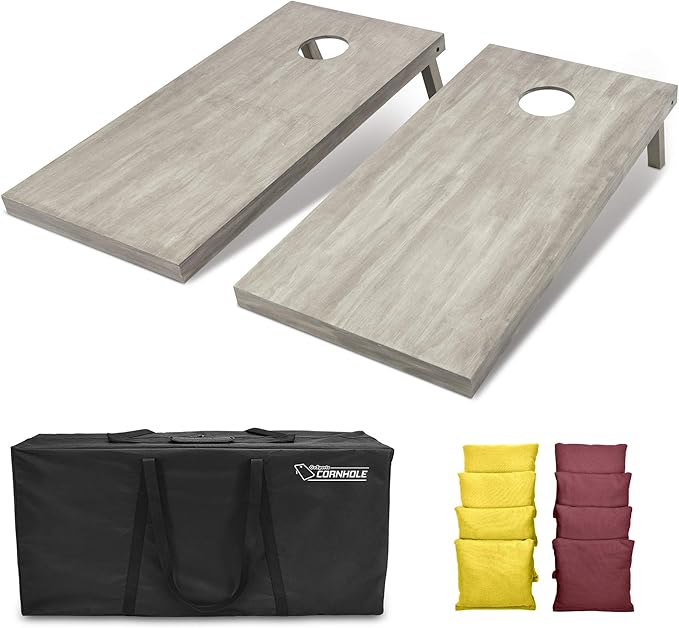GoSports 4 ft x 2 ft Regulation Size Wooden Cornhole Boards Set - Includes Carrying Case and Bean Bags (Choose Your Colors) Over 100 Color Combinations