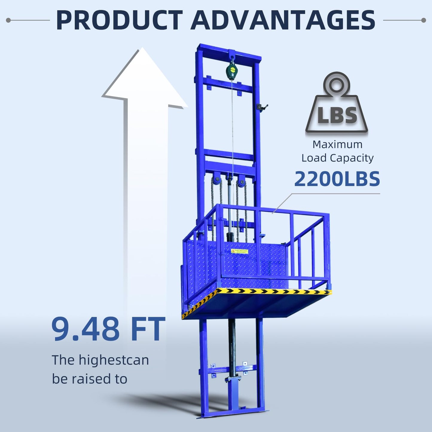 Home Elevator Lift System Dumbwaiter Elevator 2200lbs/1ton Electric Hydraulic Lift Platform Table, 9.8 Ft Wall Mounted Freight Elevator for Home Factory Warehouse