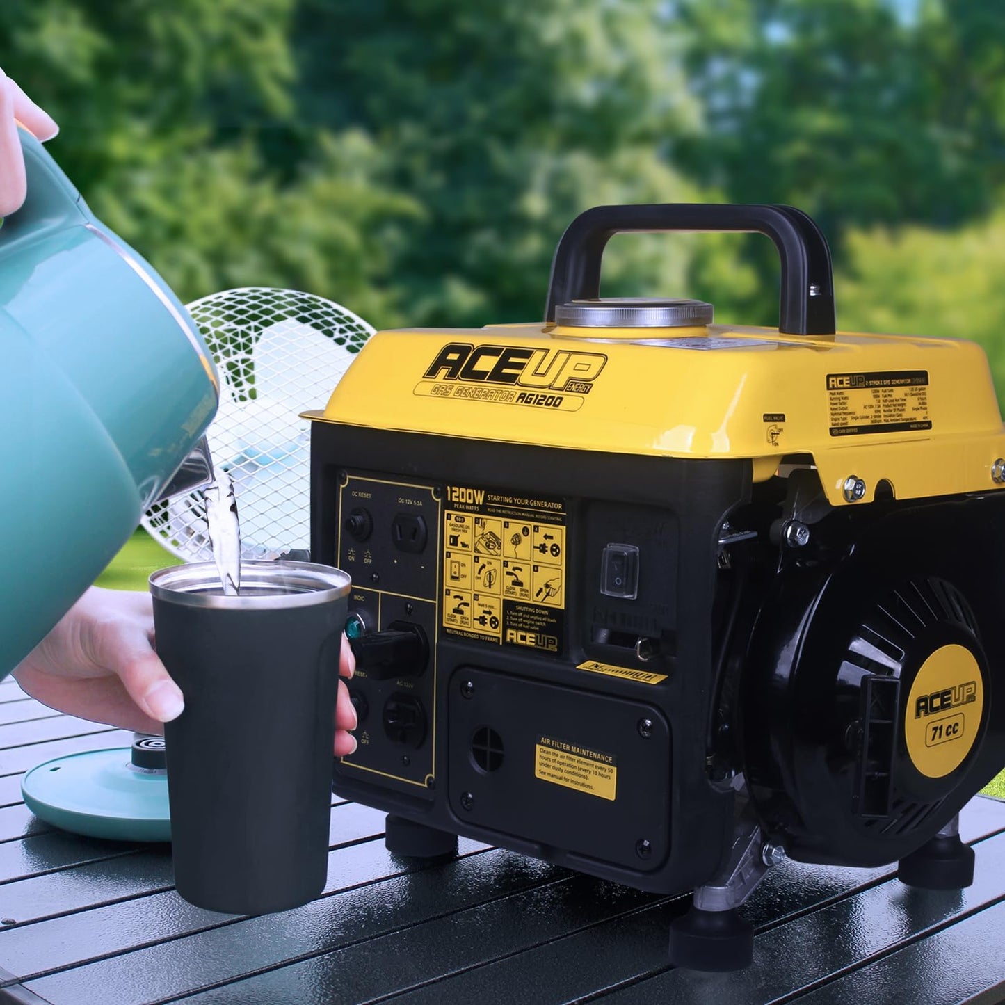 Aceup Energy 1200W Gas Generator, Small Lightweight Generator for Home Use, EPA Compliant