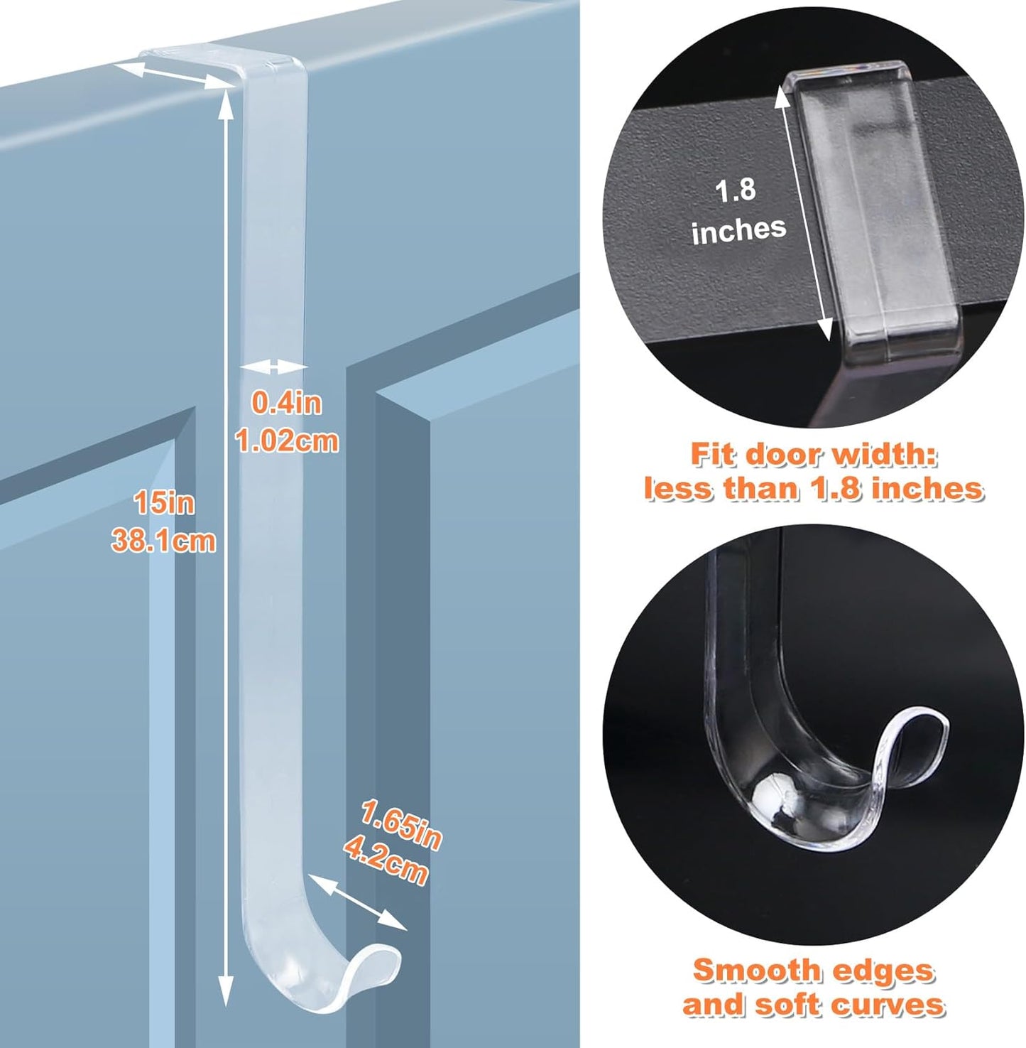 Skiennix Wreath Hangers - 2 Pack Over The Door Hooks for Easter, Christmas & Halloween Decor
