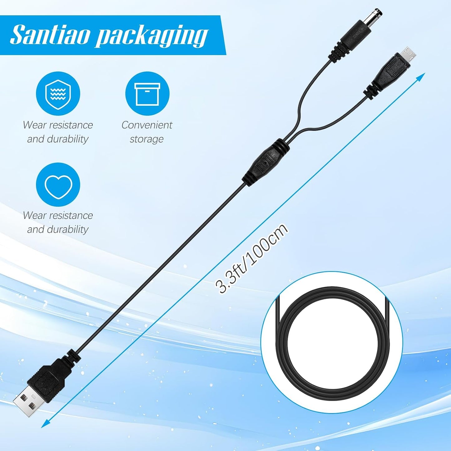 SMLBJUTE 2-in-1 (1 Pack) Dog Training Collar Charging Cord, Magnetic and USB-C Dog Shock Collars Charger Cable for Dogs