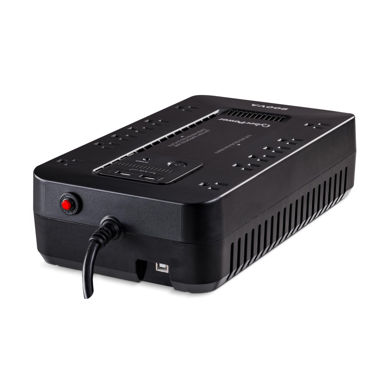CyberPower ST900U Standby UPS Battery Backup and Surge Protector, 900VA/500W, 12 Outlets, 2 USB Charging Ports, Compact, UL Certified