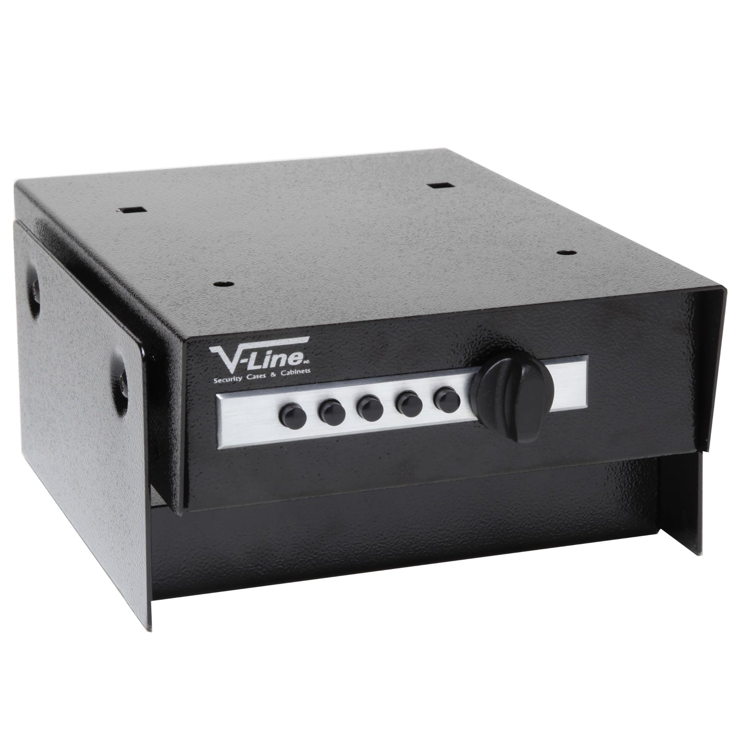V-Line Desk Mate Keyless Security Box 2597-S with Quick Release Mounting Bracket, Simplex Lock, Black, Made in USA