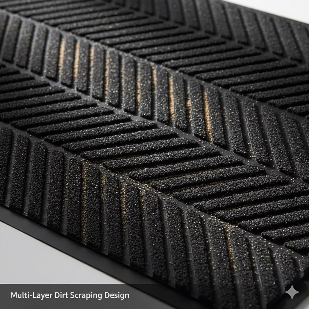 Front Door Mat,4'x8' Commercial Floor Mat Indoor Outdoor Entrance, Heavy Duty Welcome Mat, Rubber Backing Non Slip Doormat for Entryway, Large Entry Rug for Home Office Business Areas