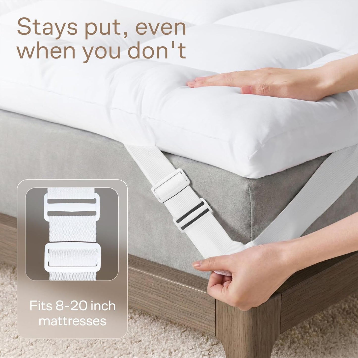Ultra Soft Twin Mattress Topper - Cloud-Like Comfort for Back Support - Breathable Cooling Material, White