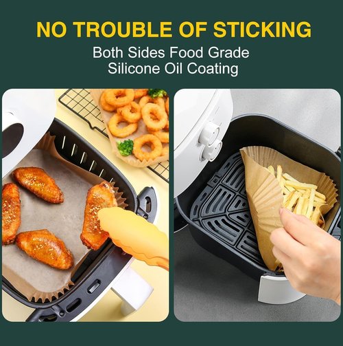 AirFryer Disposable Paper Liners - Non-Stick Parchment for Baking & Frying | 125PCS, 6.3 Inch