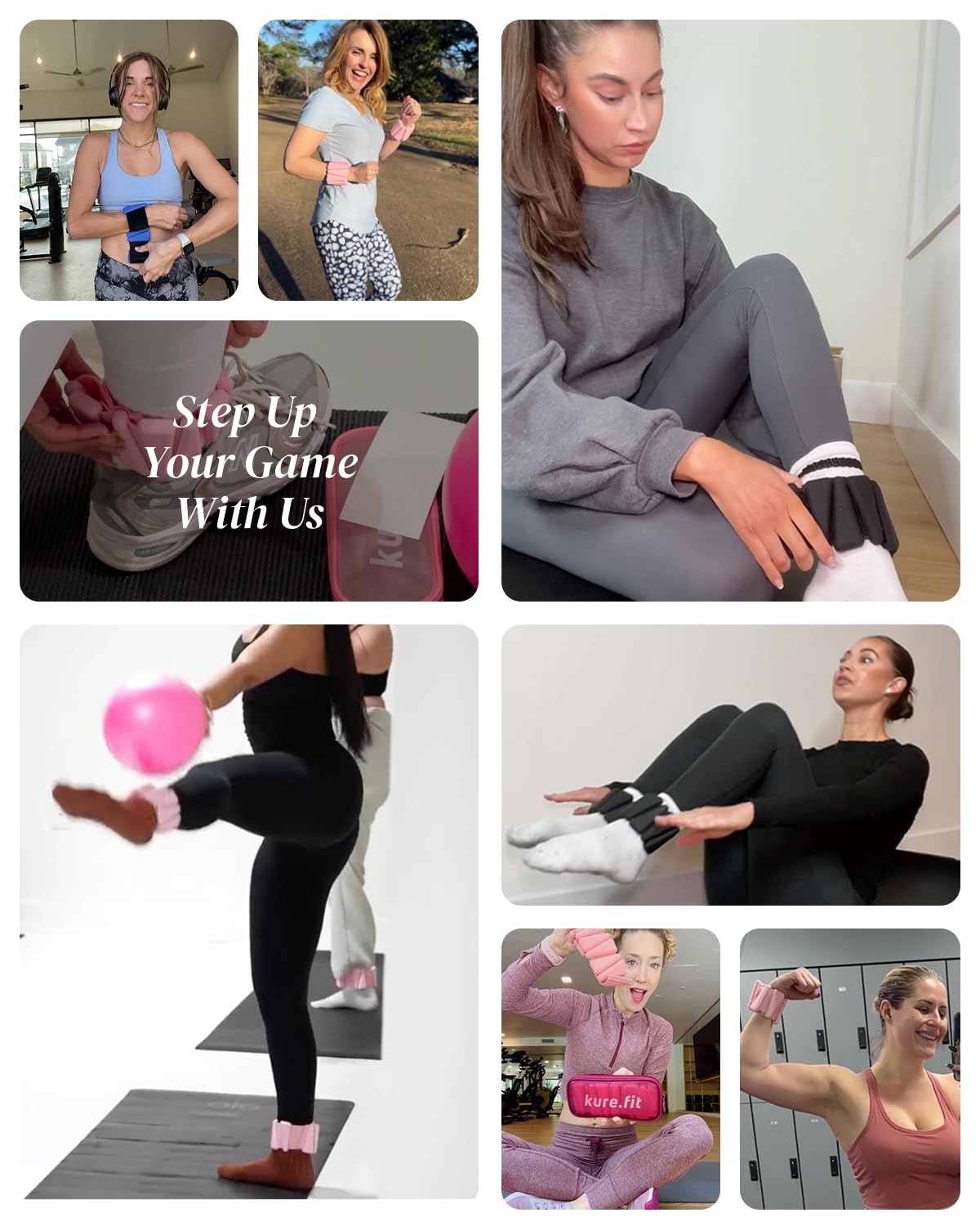 kure.fit Pilates Weight | Wrist & Ankle Weights for Women | Weighted Bangles | 1LB Set of 2