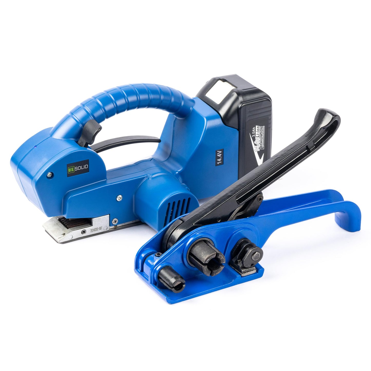 U.S. Solid Electric Strapping Machine Handheld Semi-Automatic Banding Tools for 1/2-3/4 in PP PET Straps 2×3000mah Battery Powered Automatic Strapping Banding Machine for Box Pallet
