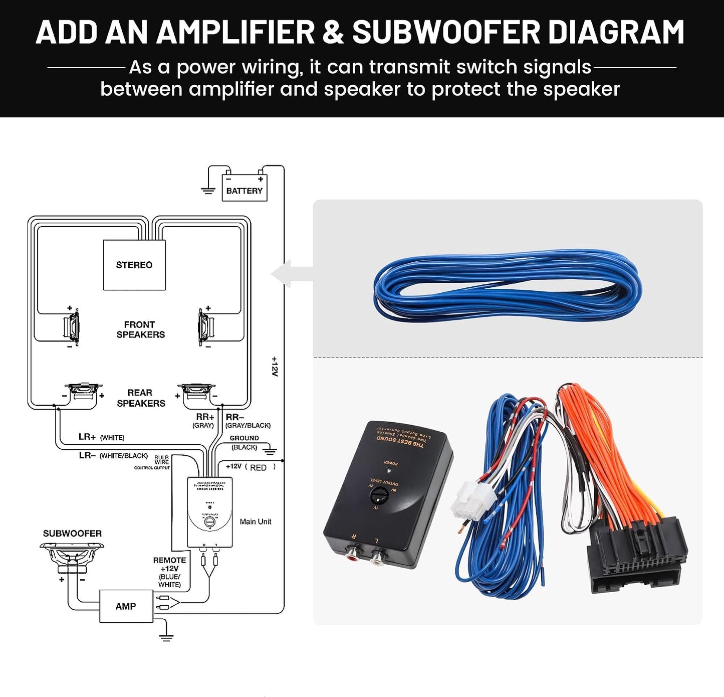2011-2018 F150 2 NuIth Add an Amplifier Subwoofer Interface Adapter Kit Select for Ford Explorer Fusion Mustang Factory