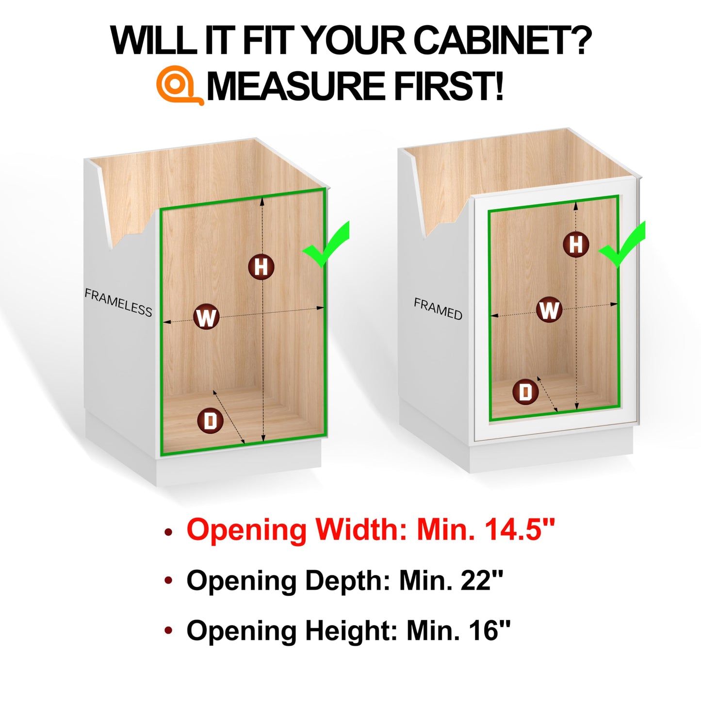 JOWBOOW 2-Tier Cabinet Pull Out Shelves (14" W x 22" D), Slide Out Shelves for Kitchen Cabinets, Metal Under Cabinet Roll Out Shelf