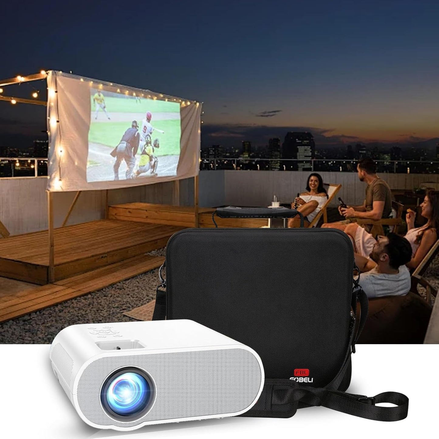 C10 10.8x10x4.1 Inches, FBLFOBELI Hard Carrying Projector Case Compatible with HOMPOW Mini Projector, Fits Most Major