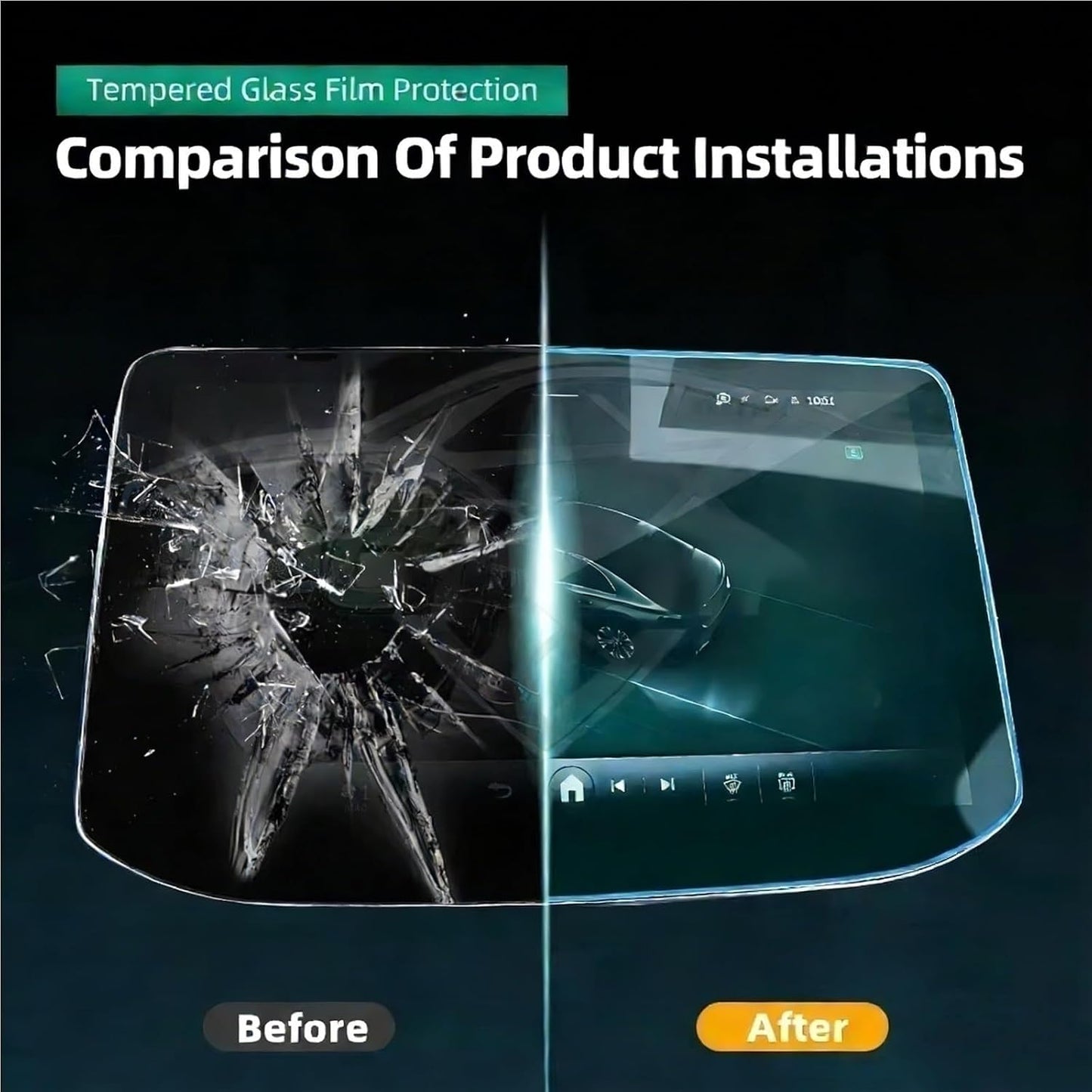WIJMCTHC E-2008 E-208 2024 Foils(7 inch) Car modification Compatible With Peugeot Tempered Glass Screen Protector Car
