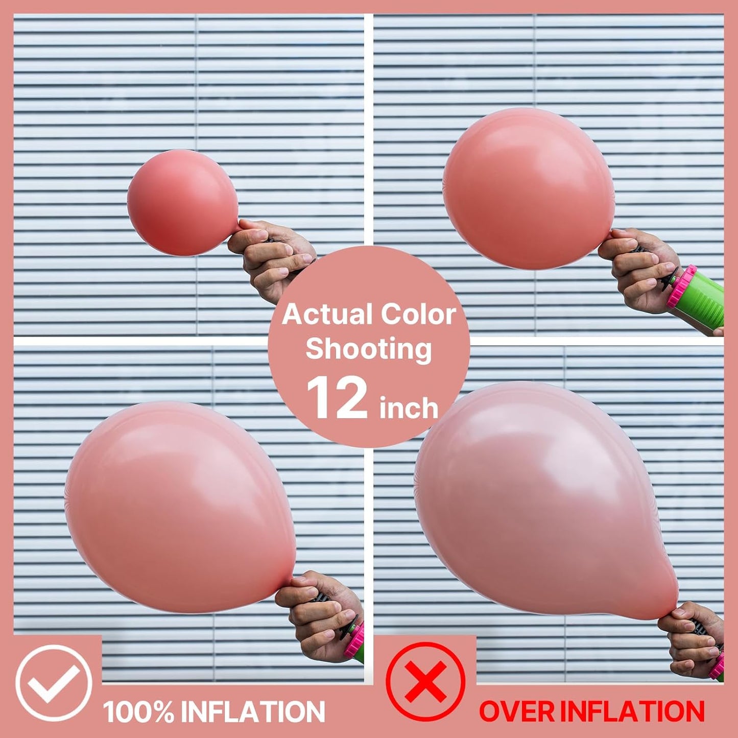 PartyWoo Dusty Pink Balloons - 100pcs Blush Pink Balloon Arch Kit for Baby Shower & Birthday Decor | Various Sizes