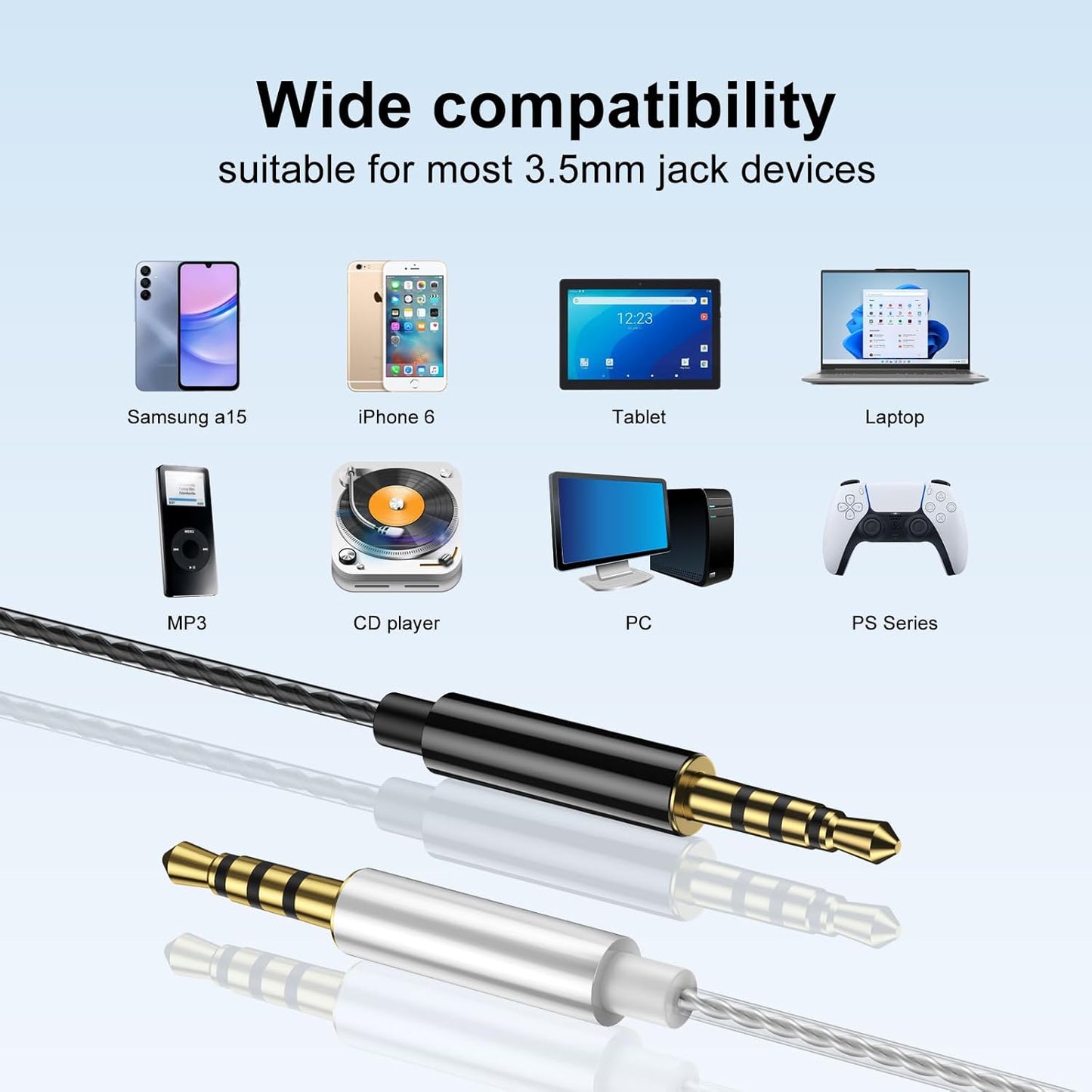 3 Pack MP3 3.5mm Wired Earbuds with Microphone, In-Ear Headphones Wired with Noise Blocking &Volume Control, Premium