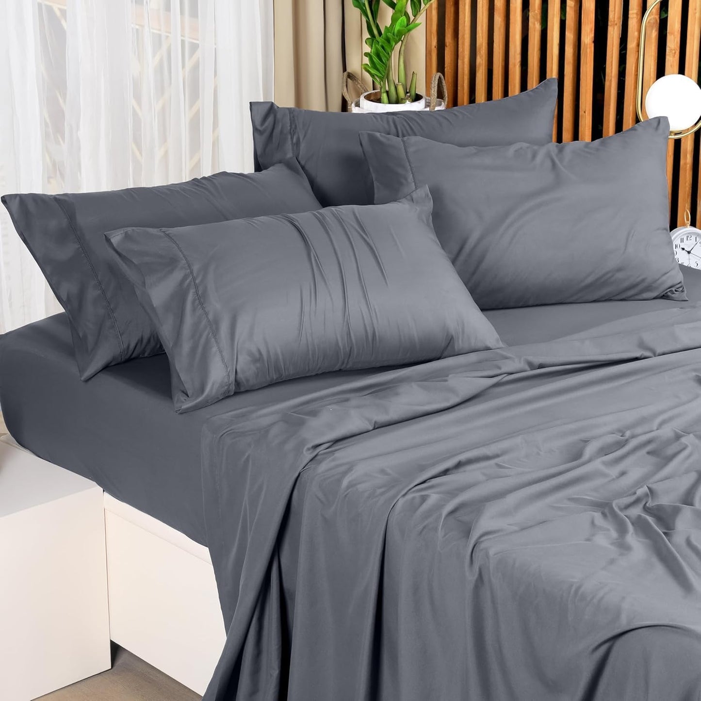 Utopia Bedding Full Bed Sheets Set - Soft Brushed Microfiber | Fade Resistant & Easy Care - Grey