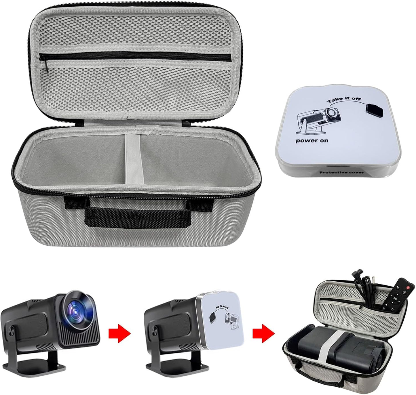 DUPULEE HY320 HY320 HY320 Projector Carrying Case and Lens Cap,Hard Travel Storage Bag Compatible with Magcubic