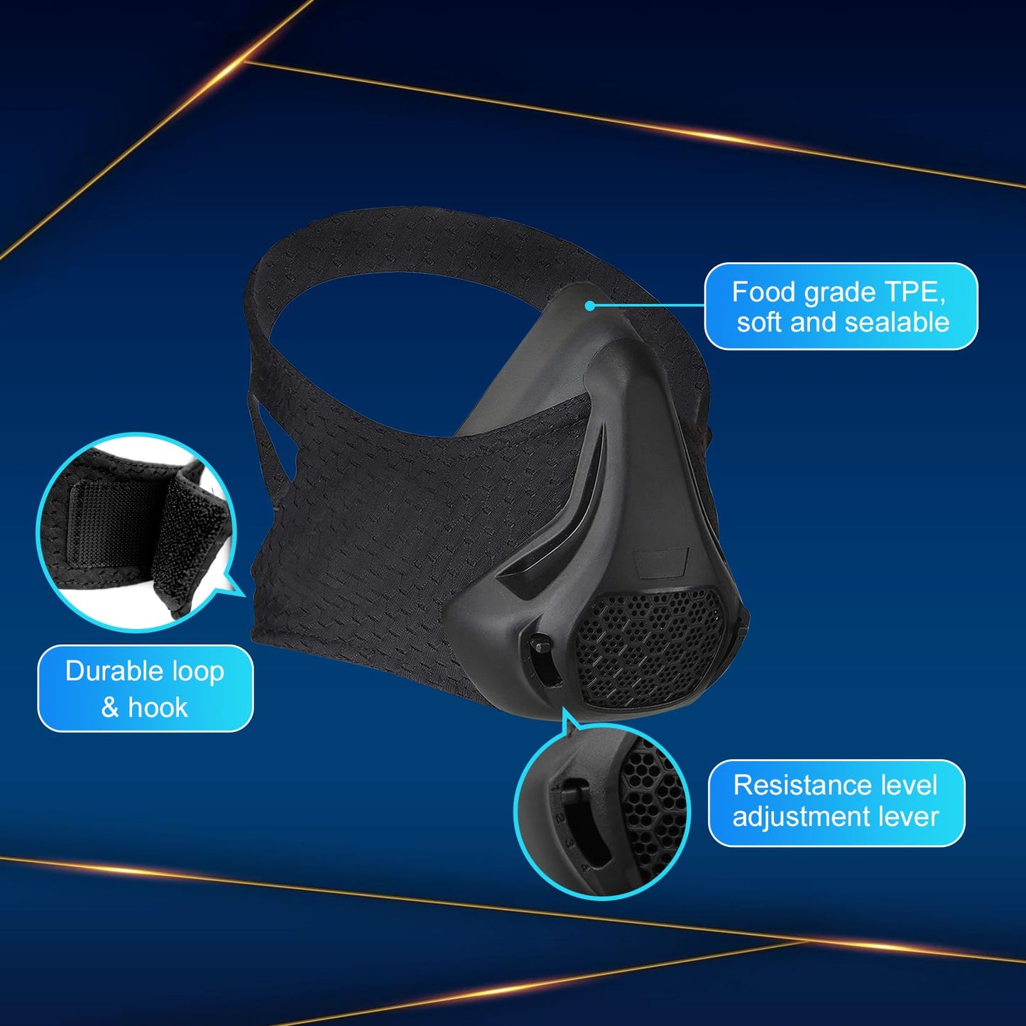 High Altitude Mask, Training Workout Mask Men to Improve Lung Capacity, 24 Level Breathing Resistance Fitness Mask to Upgrade Endurance, for All Sport: Running, Cardio, Cycling, Gym