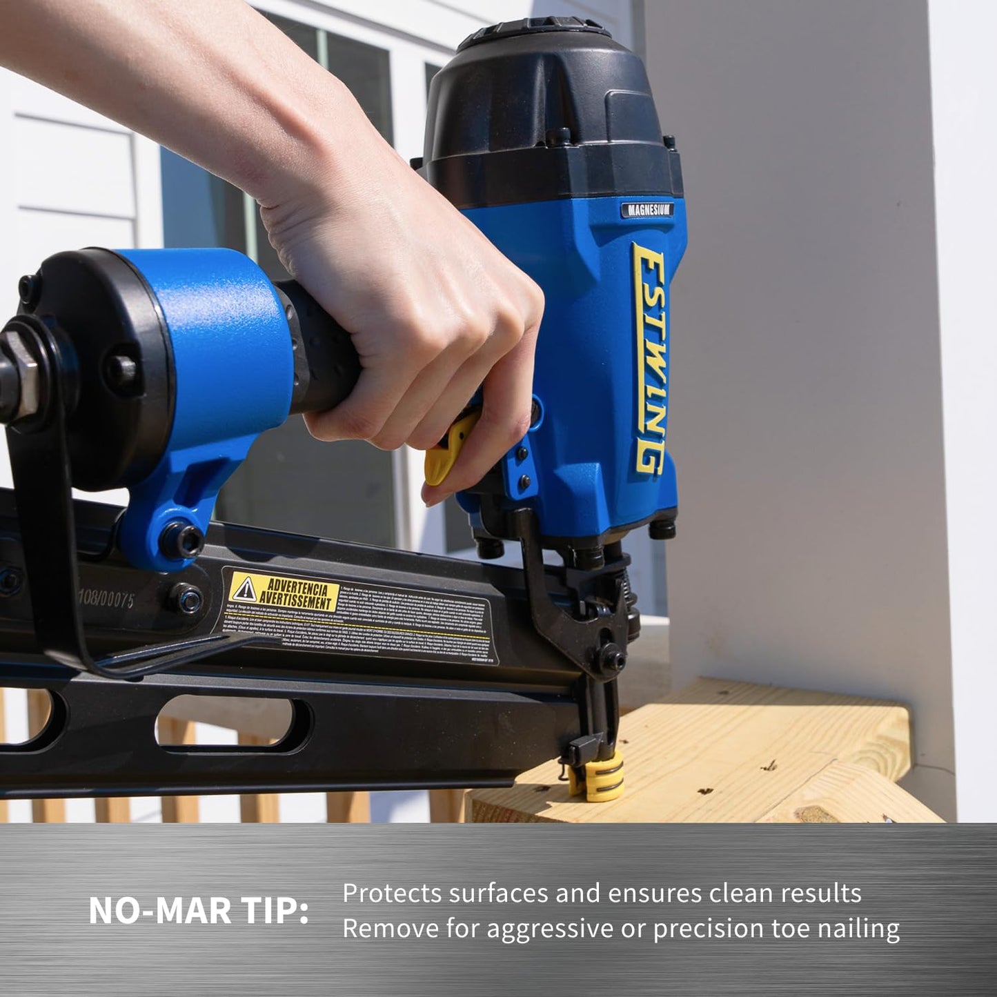 Estwing Pneumatic 21 Degree Framing Nailer, 2”–3-1/2” Framing Nails, Lightweight Magnesium Nail Gun with Depth Adjustment, Dual Trigger & Swivel Fitting, Includes Belt Hook & Carry Bag, EFR2190