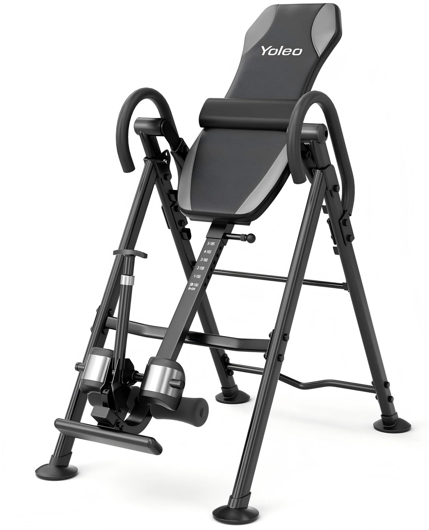 YOLEO Gravity Inversion Table for Back Pain Relief 2026 New Inversion Table w/Lumbar Support Easy to Assemble Back Stretcher Machine 300 lbs (Grey)