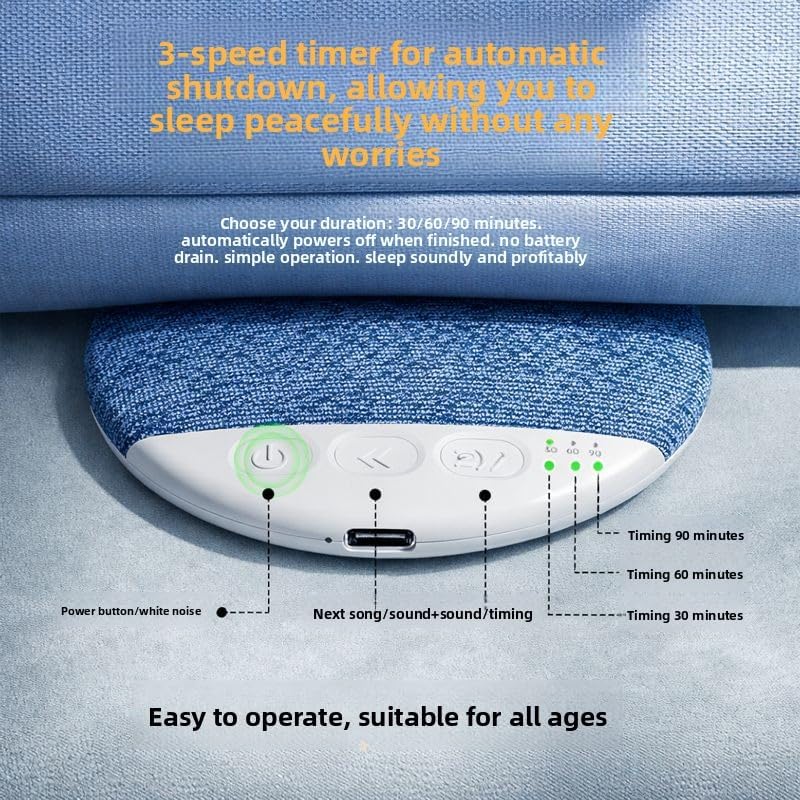 Generic 2026 New Sleep Under Pillow Speaker - Wireless Bluetooth Pillow Speaker with White Noise Timer, Bone Conduction