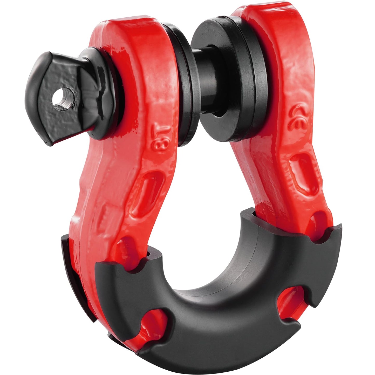 VEVOR 3/4" D Ring Shackle, Red Shackles for Truck with 7/8” Screw Pin 66139 lbs (30 Ton) Break Strength Black Isolator Washers Kit, Winch Towing Shackle for Truck Jeep Heavy Duty Off Road Recovery