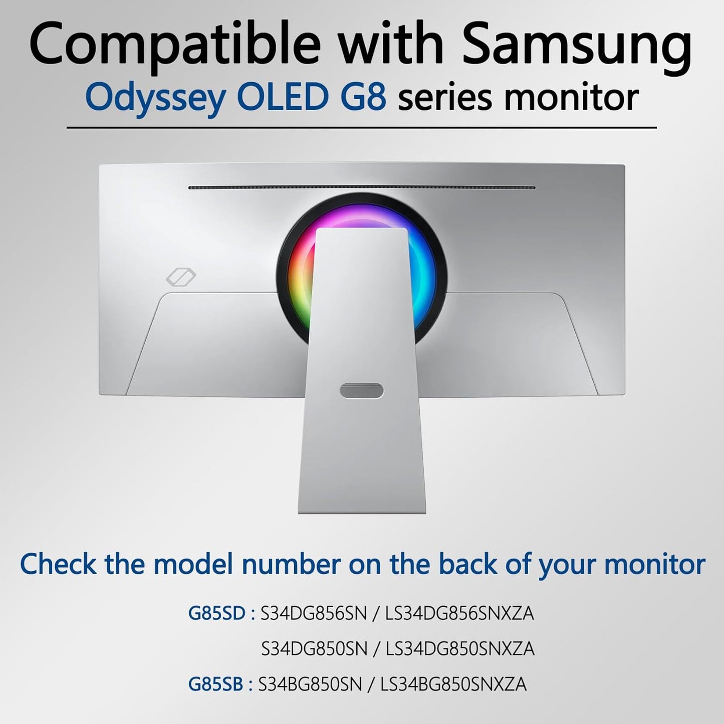 Yunquehe G8 34" G85SB, G85SD S34BG850SN, S34DG850SN, S34DG856SN) 75X75 100X100 Odyssey OLED VESA Mount Adapter