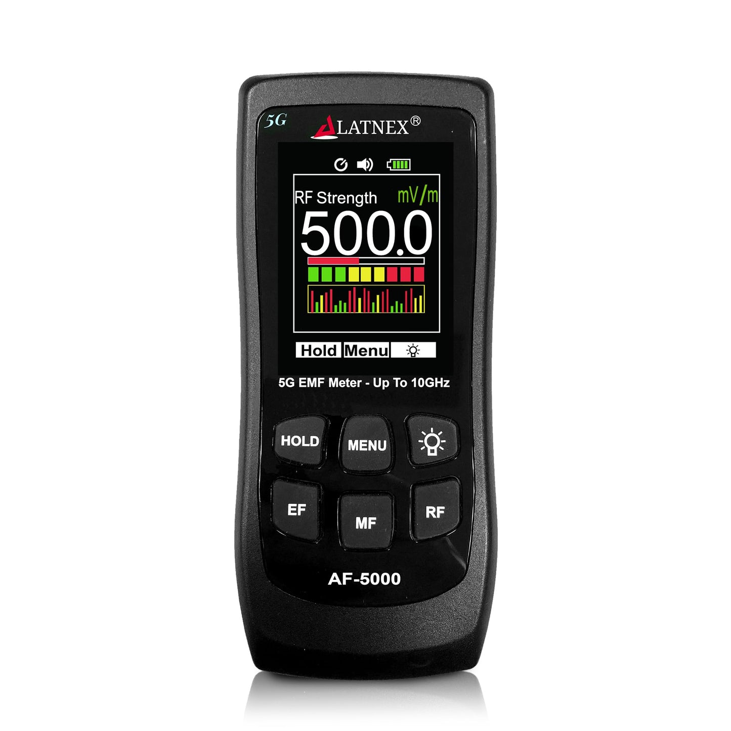 LATNEX AF-5000 5G EMF Meter with Aluminium Carrying Case and Calibration Certificate. Measures RF up to 10GHz, Magnetic Fields(Gauss), and Electrical Fields