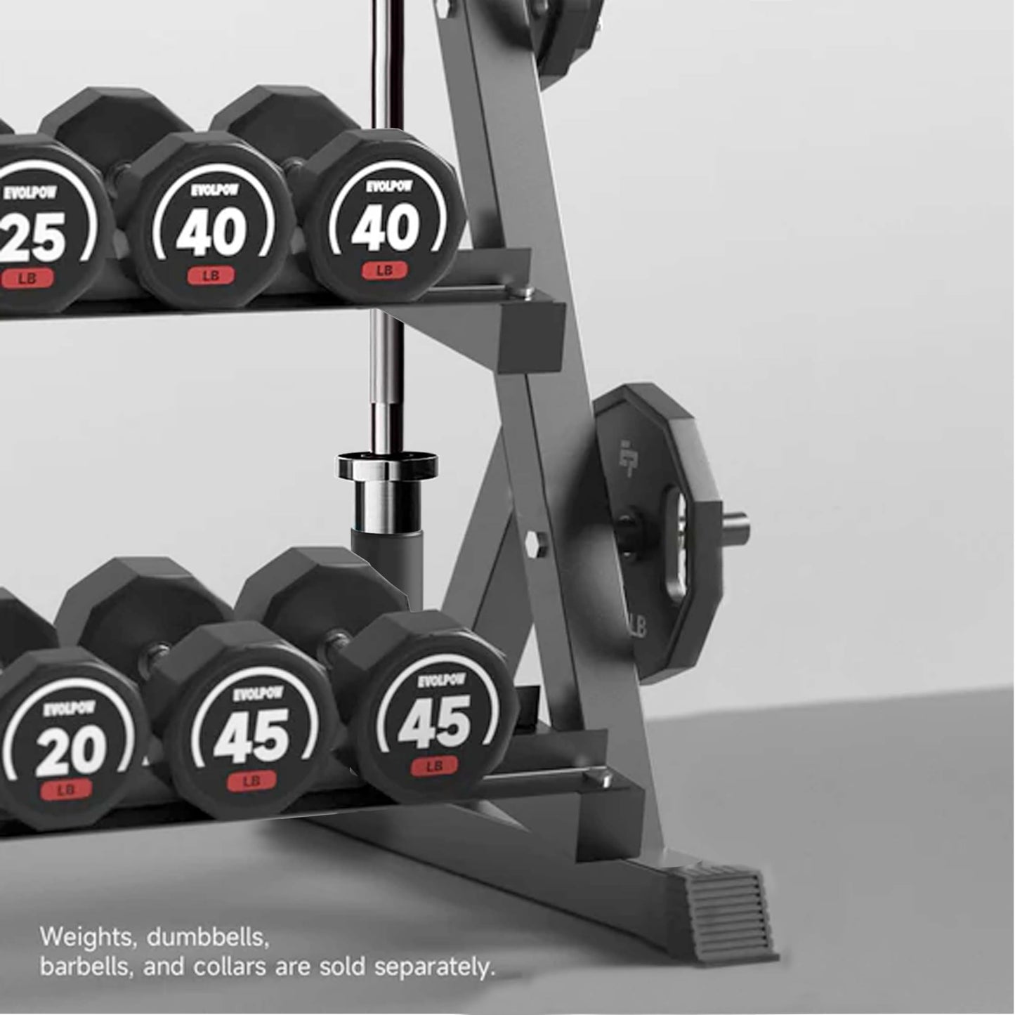 VIODEX 3 Tier Multifunctional Dumbbells Weights Barbells Rack, 1100 lbs Weight Capacity (Rack Only)