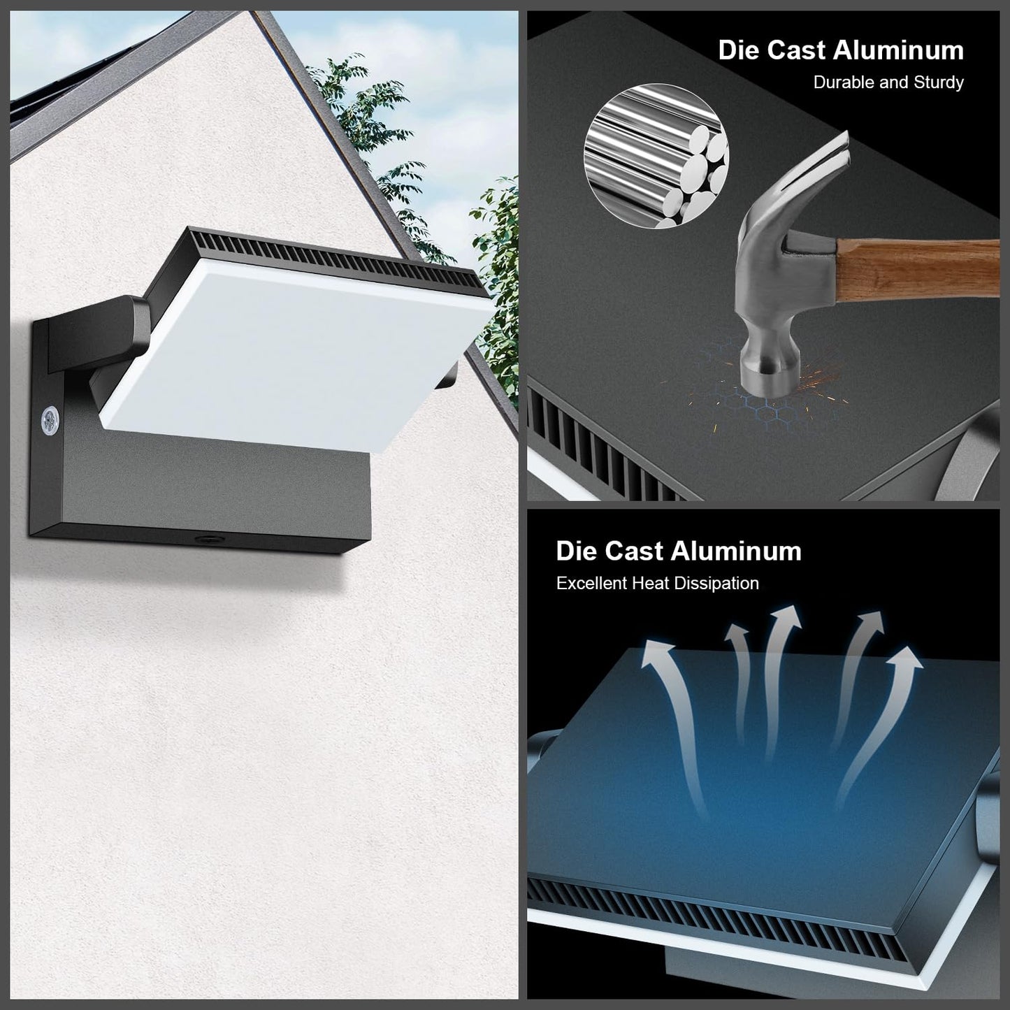 BIRITALO 120W Modern LED Security Flood Light, Dusk to Dawn 360° Rotatable