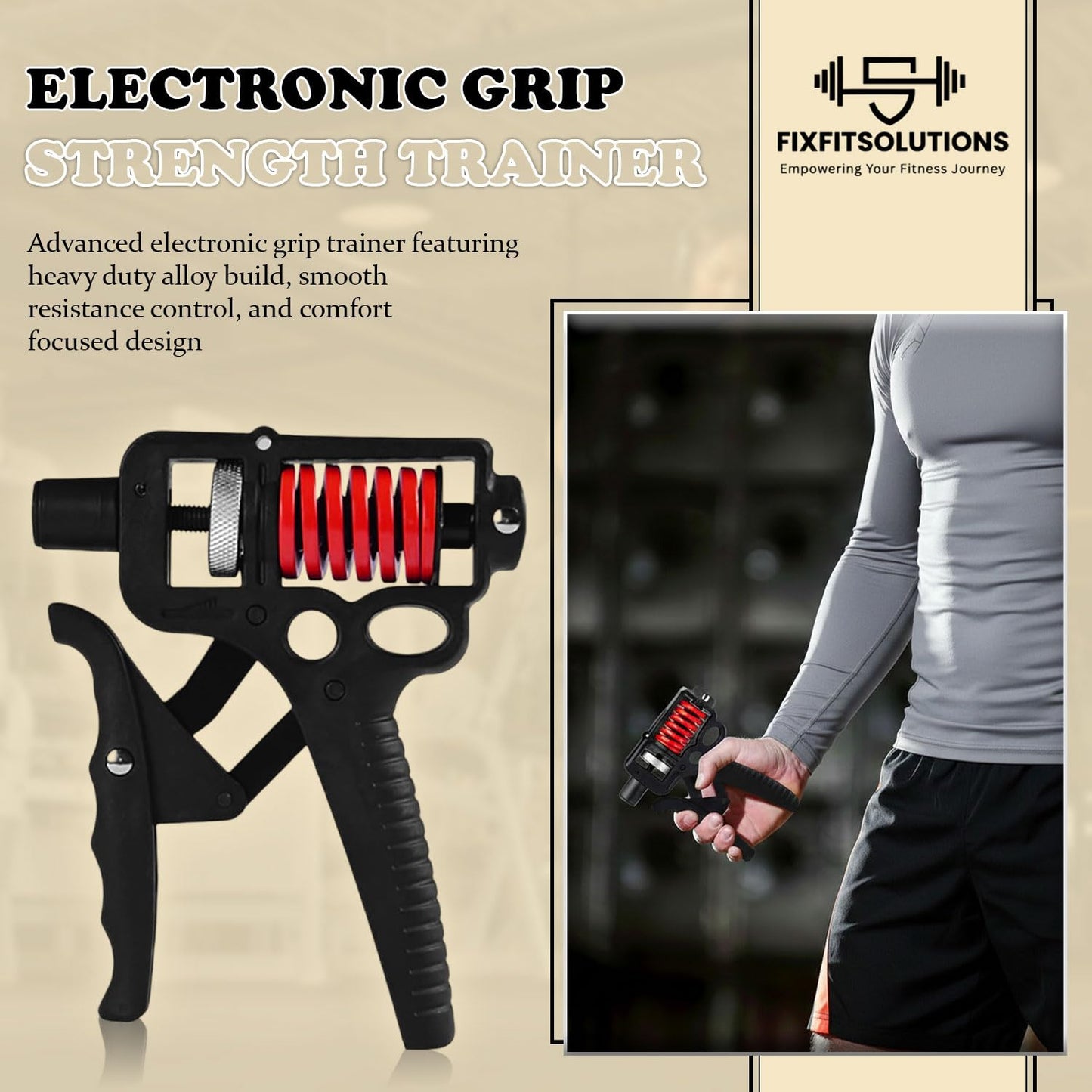 Adjustable 10–400 lb Grip Strength Trainer (Premium Adjustable Grip Strengthener for Forearm Training) Alloy Frame, Titanium-Plated Steel, TPR Non-Slip Handles | Color Black