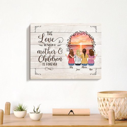 Gossby Personalized Mom Wrapped Canvas - Custom Love Art for Mother & Daughters | Unique Gift for Mother's Day, Birthday