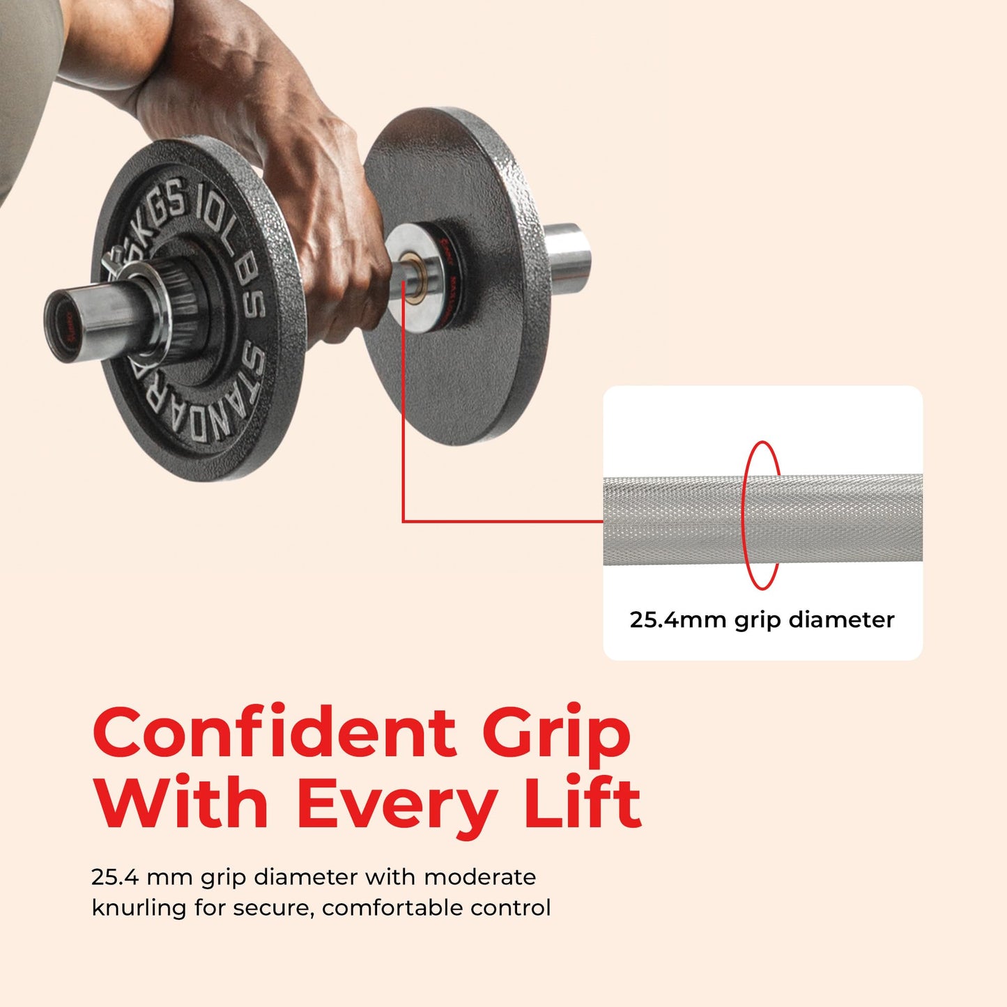 Sunny Health & Fitness 16-Inch Olympic Dumbbell Bar,with Collars, Chrome Finish, 2-Inch Olympic Plate Compatible, for Home Workouts - SF-OB01-16