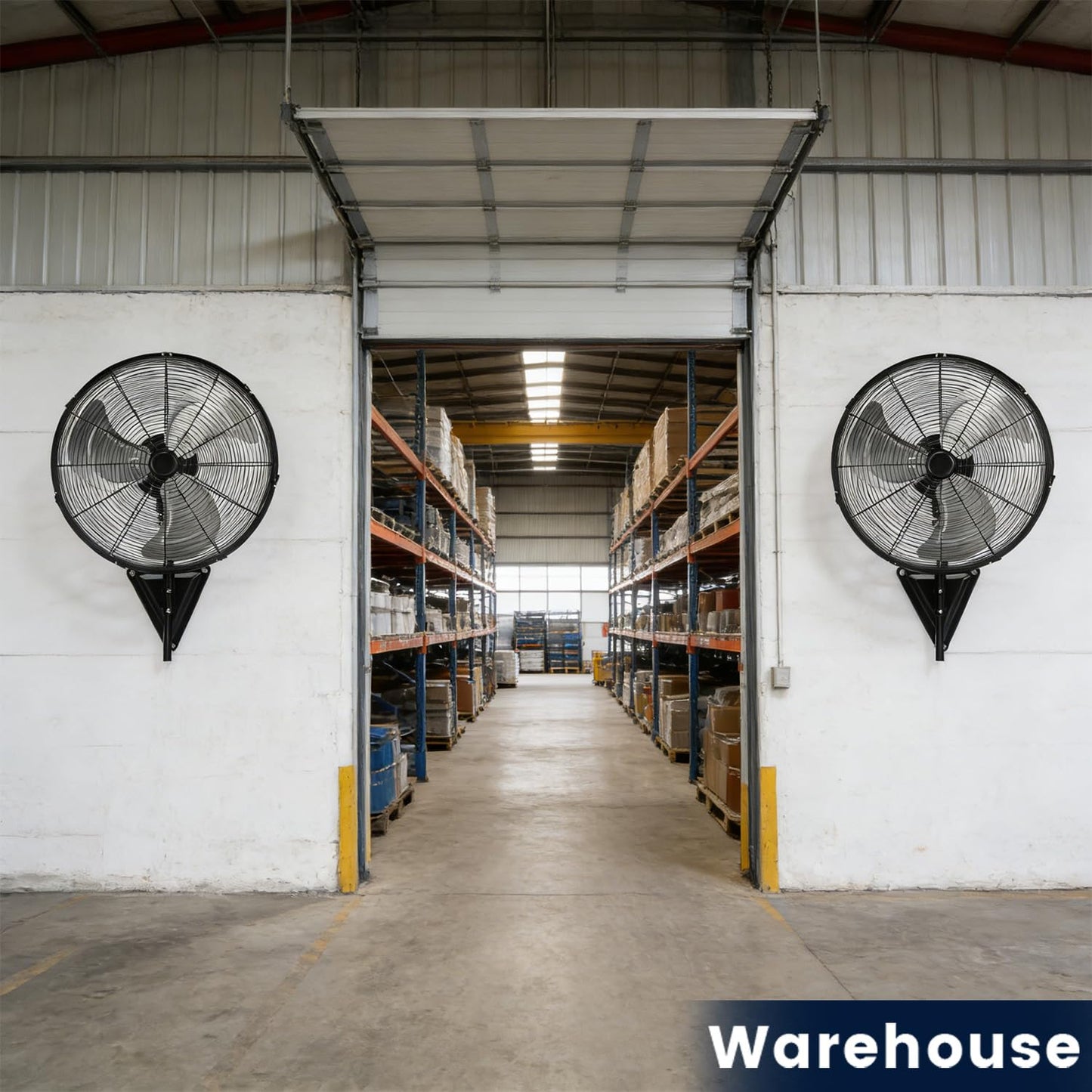 TMWINGS 20 Inch Wall Mount Fan, 2 Pack Heavy Duty Oscillating Wall-Mounted Fan with 6600 CFM, High Velocity 3 Speed Fans with Adjustable Tilting for Workshop, Garage, Patios, Industrial, Black