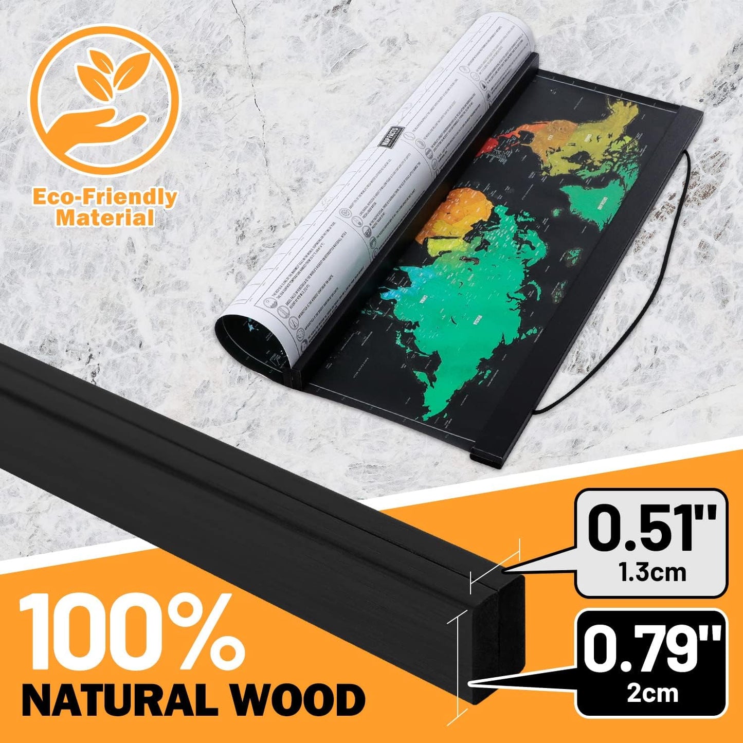 Skiennix 27x40 Poster Frame - Magnetic Wooden Hanger for Canvas Artwork | Black, 1 Pack