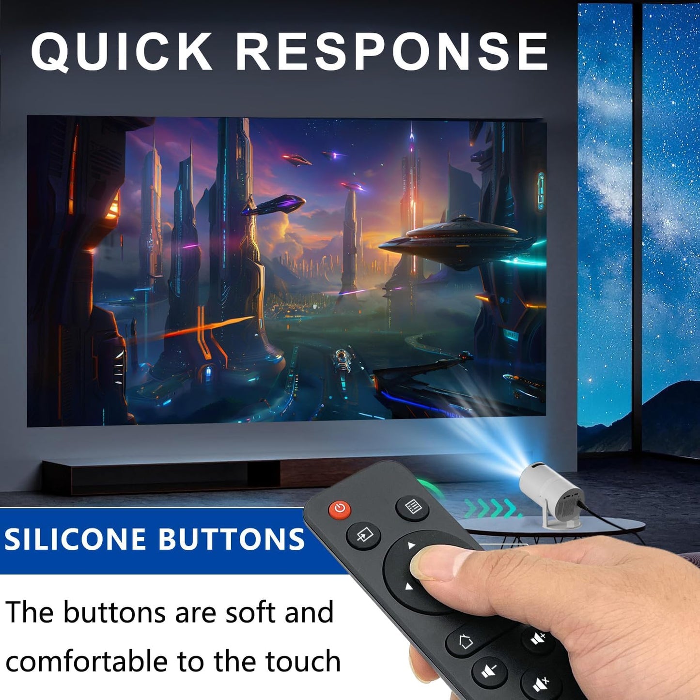 Muvxeznli AK-69,OWNKNEW K11 Replacement Remote Control Compatible with PANSEBA Mini Portable Movie Projectors