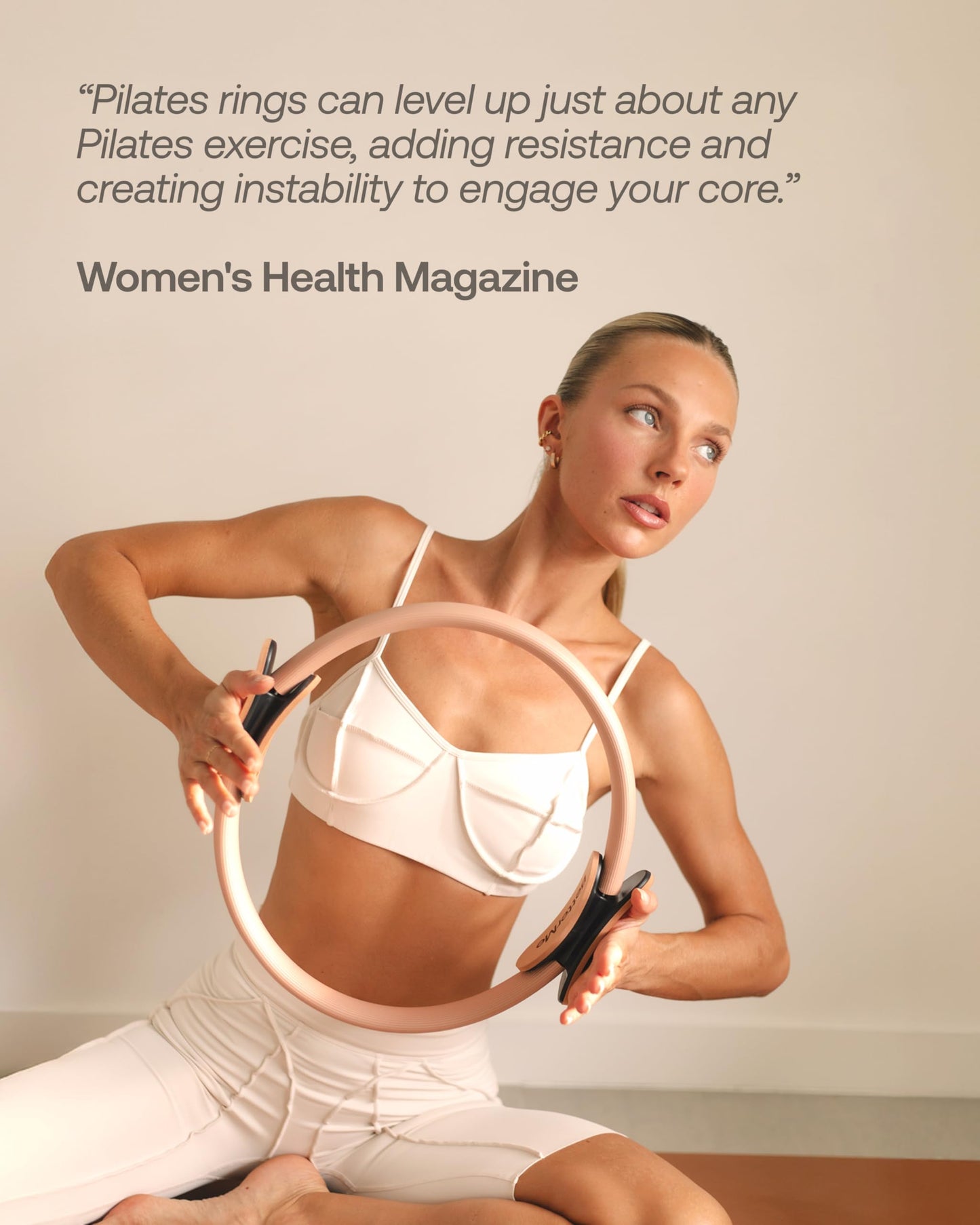 BetterMe Toning Pilates Ring – Magic Circle Pilates Ring for Strength & Flexibility – 15 Inch Fitness Ring for Home Pilates & Yoga Workouts (Mocha)