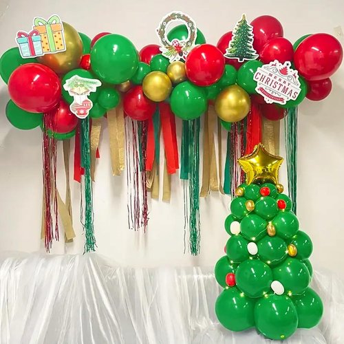 Green Balloons | 12-Inch Thick Latex Balloons for Christmas Party Decorations - 100 Pack