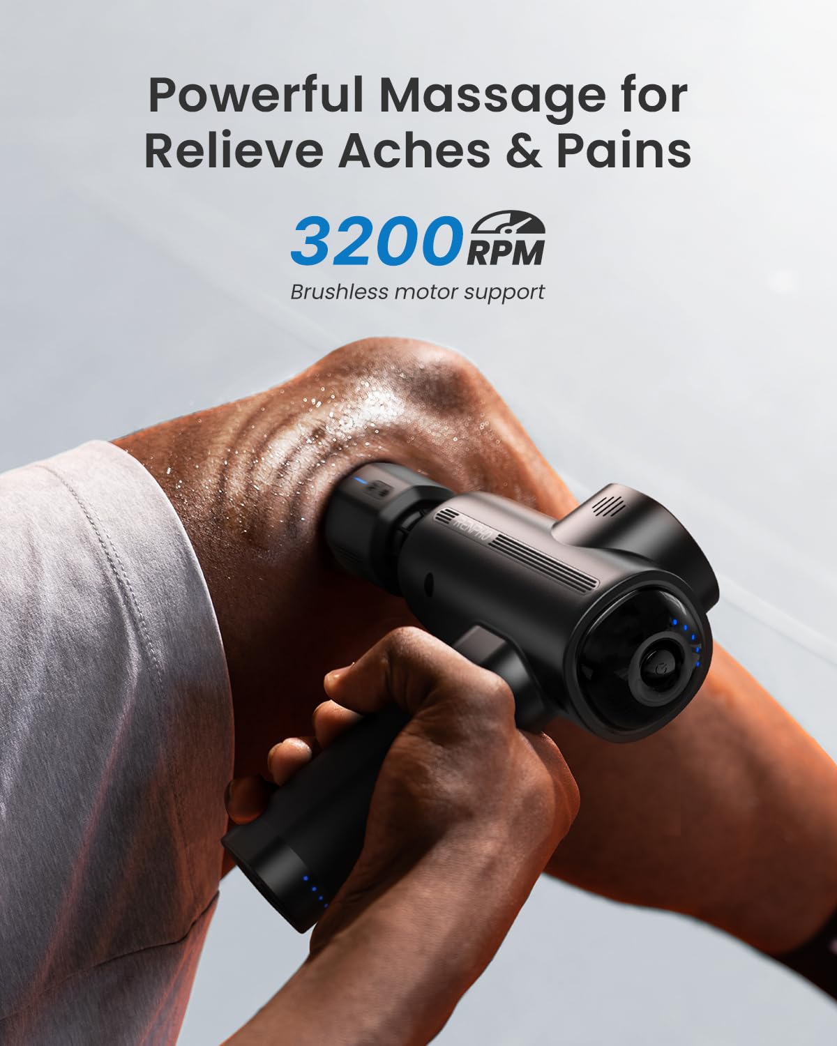 RENPHO Active Thermacool Deluxe Massage Gun Deep Tissue with Charging Stand, Fathers Day Dad Gifts Handheld Back Massager with Heat and Cold, Percussion Body Muscle Masajeador for Athletes Pain Relief