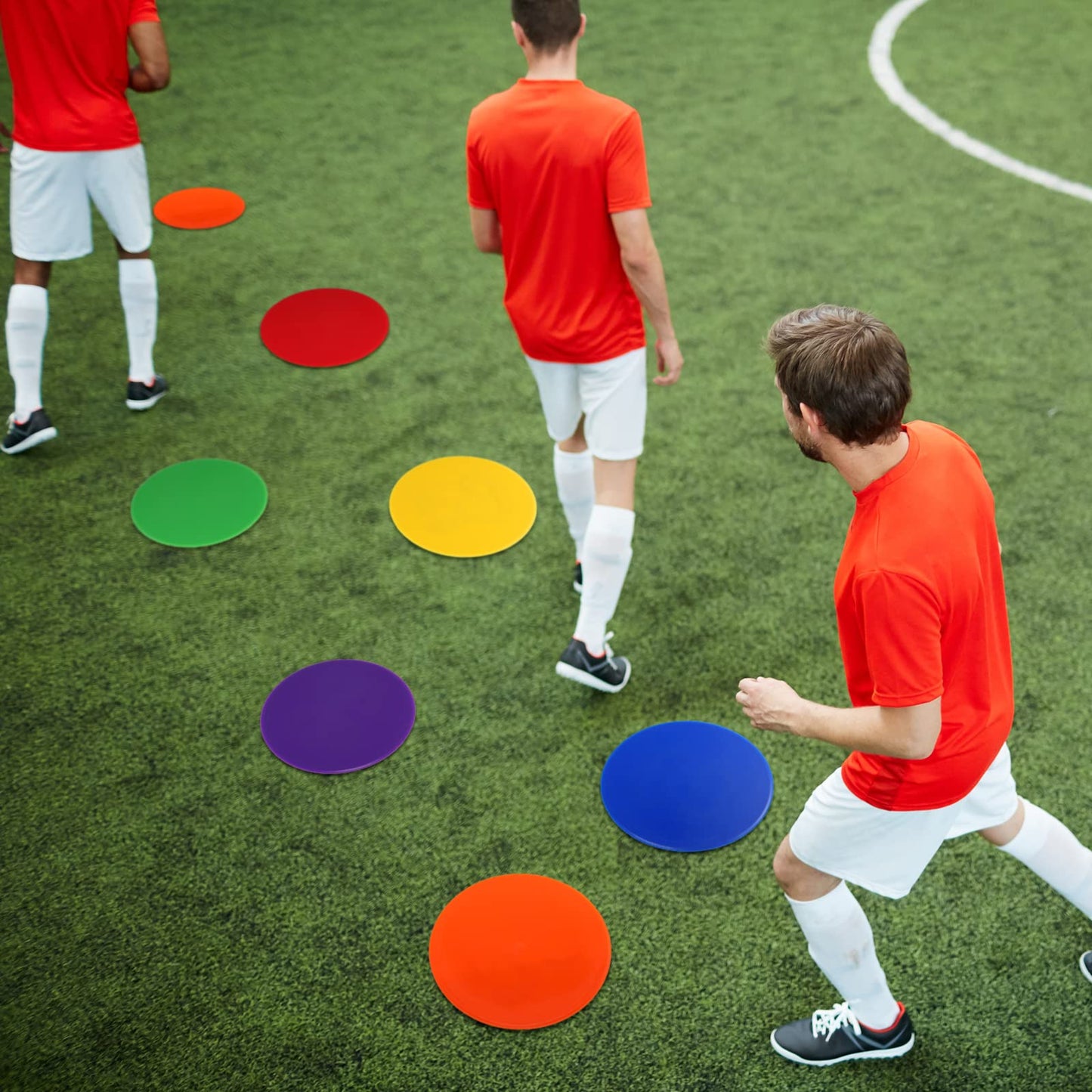 Haull Spot Markers Floor Spots with Bag Non Slip Vinyl Poly Dots for Gym Floor Basketball Football Soccer Sports Speed Agility Training Gym Dance(60 Pcs,7.87 Inch)