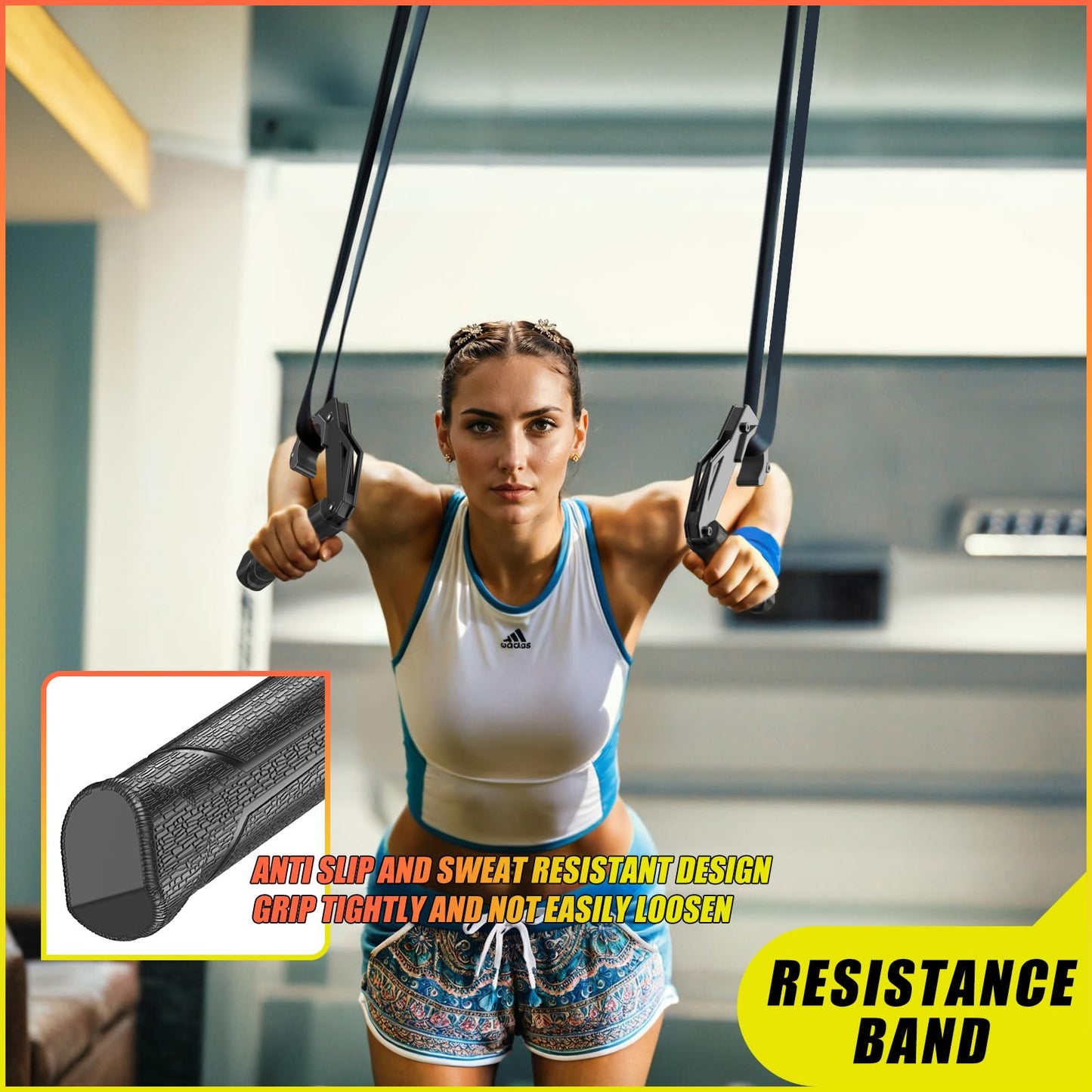 Yuiisenn Neutral Grip Handles for Pull Up Bar, Pull Up Handles with Ergonomic Portable Hooks for Home Gym, Calisthenics, Strength Training, Resistance Bands – Black