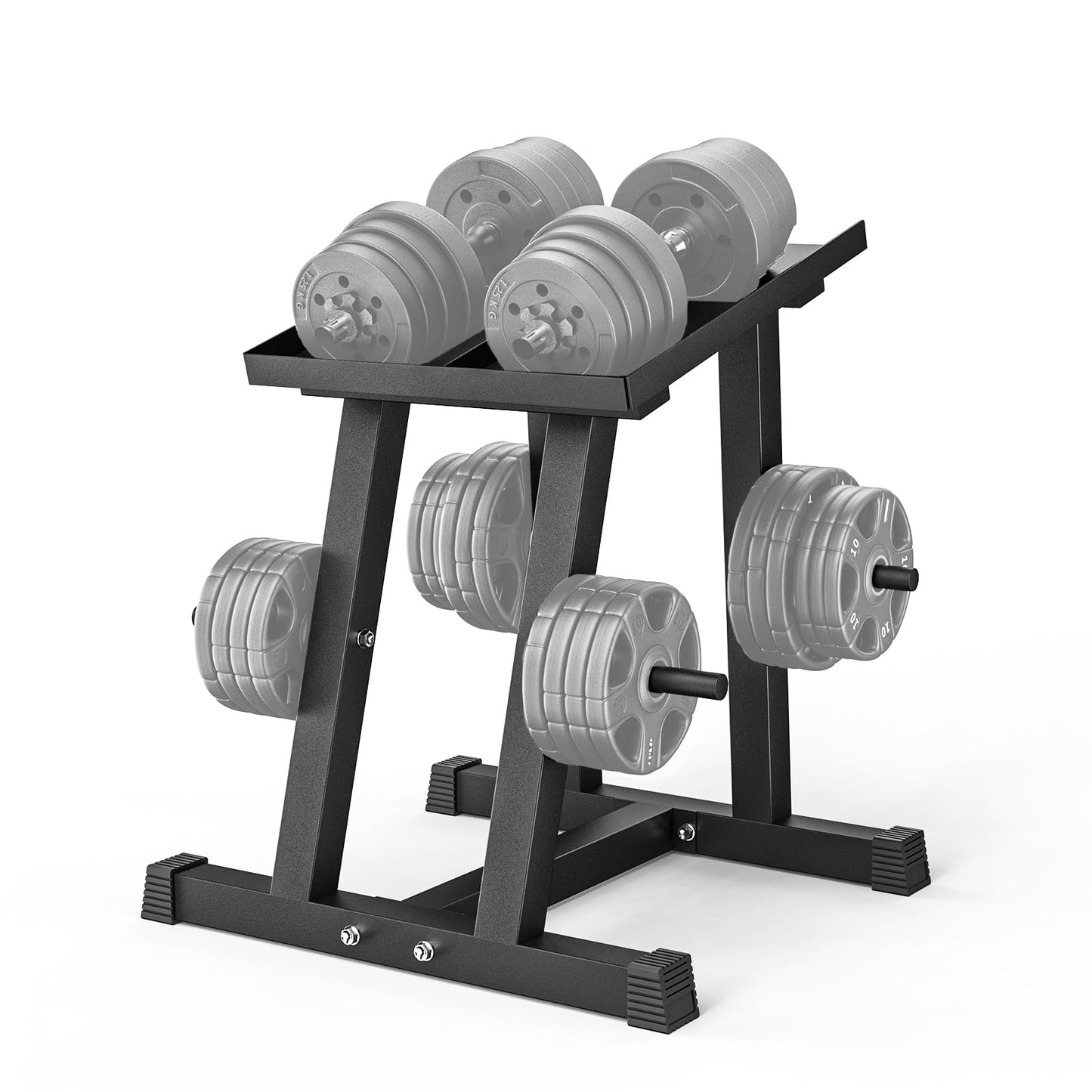 PAPABABE Adjustable Dumbbell Stand with 1 inch Plate Tree, Heavy-Duty Dumbbell Column Rack with 500LB Capacity - Compact Space-Saving Design, Anti-Tip Base & Ergonomic Height for Home Gym Organization