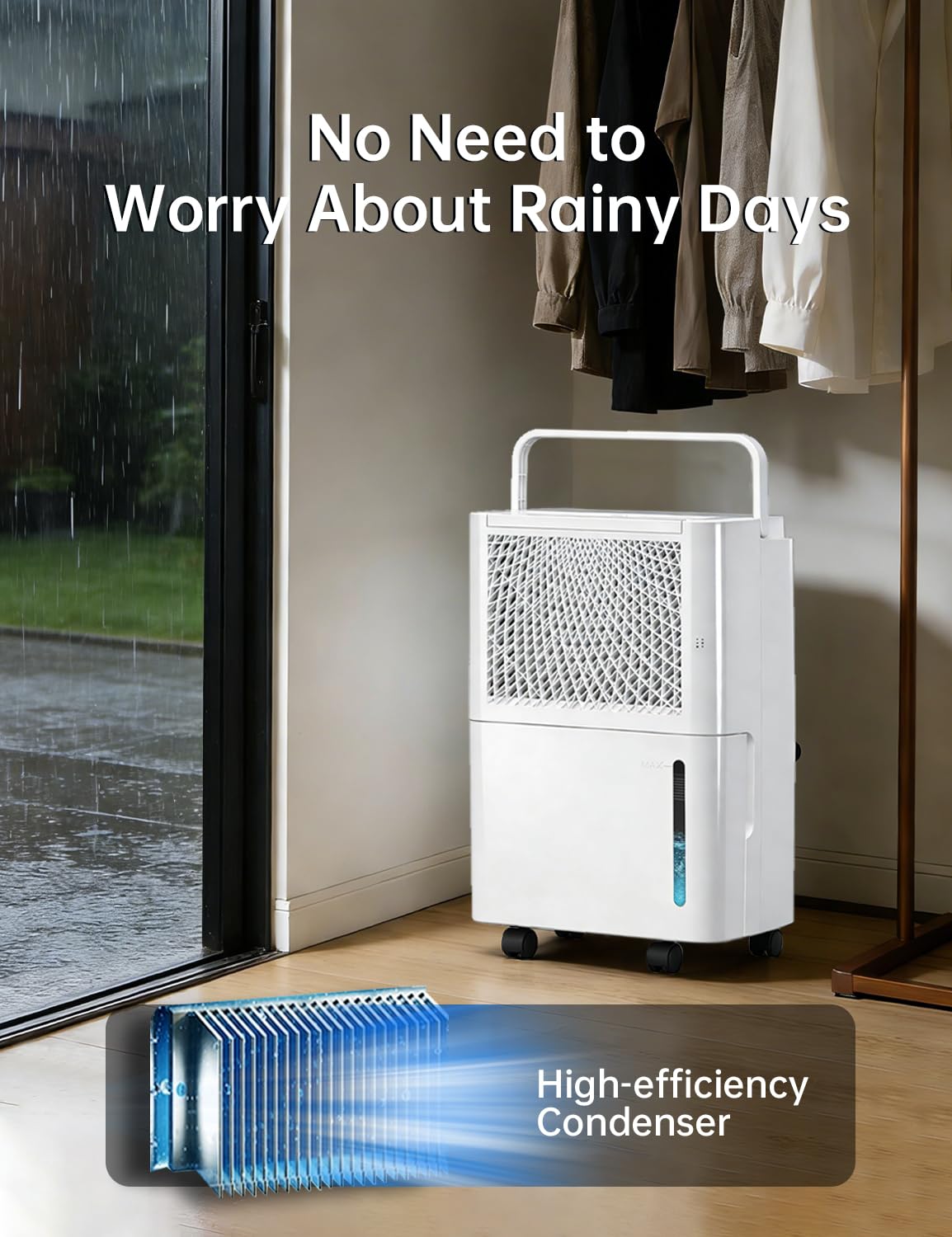 HUMSURE 2500 Sq. Ft 30 Pints Dehumidifier Equipped With Drainage Hose, Automatic Defrosting, for Basement, Home, Bathroom, Bedroom,24-Hour Timer Function