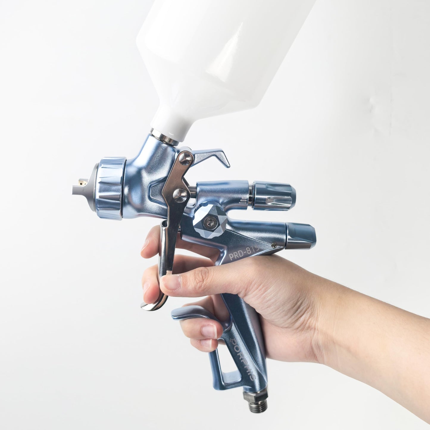 PORPHIS Paint Spray Gun PRD-815 MP Type with a One-piece Nozzle 1.3mm Automotive Refinishing Spray Gun, Blue