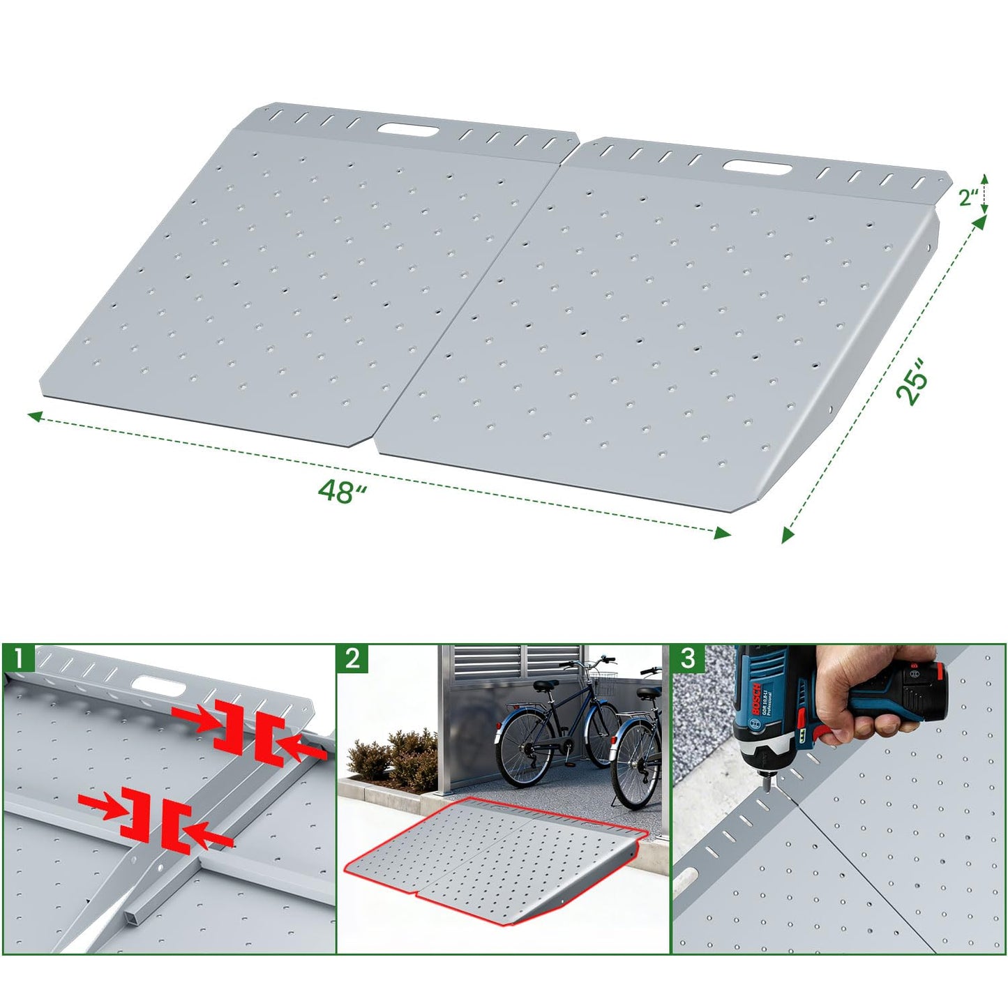 PURRPAXZ Heavy Duty Shed Ramps 2 Pack, Shed Ramp for Riding Mower, 1500LBS Capacity, Portable Non-Slip Ramps for Sheds, Lawn Mower, ATV, Motorcycles, Garages, Barns